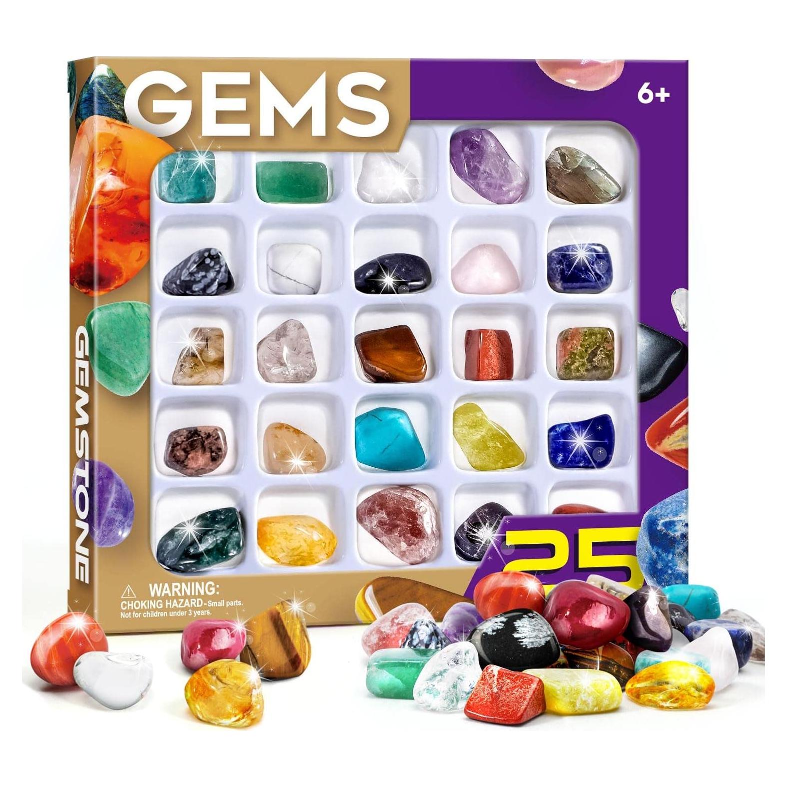 Kit Educativo de Rocas Byncceh - 25 Gemas para Niños 6+