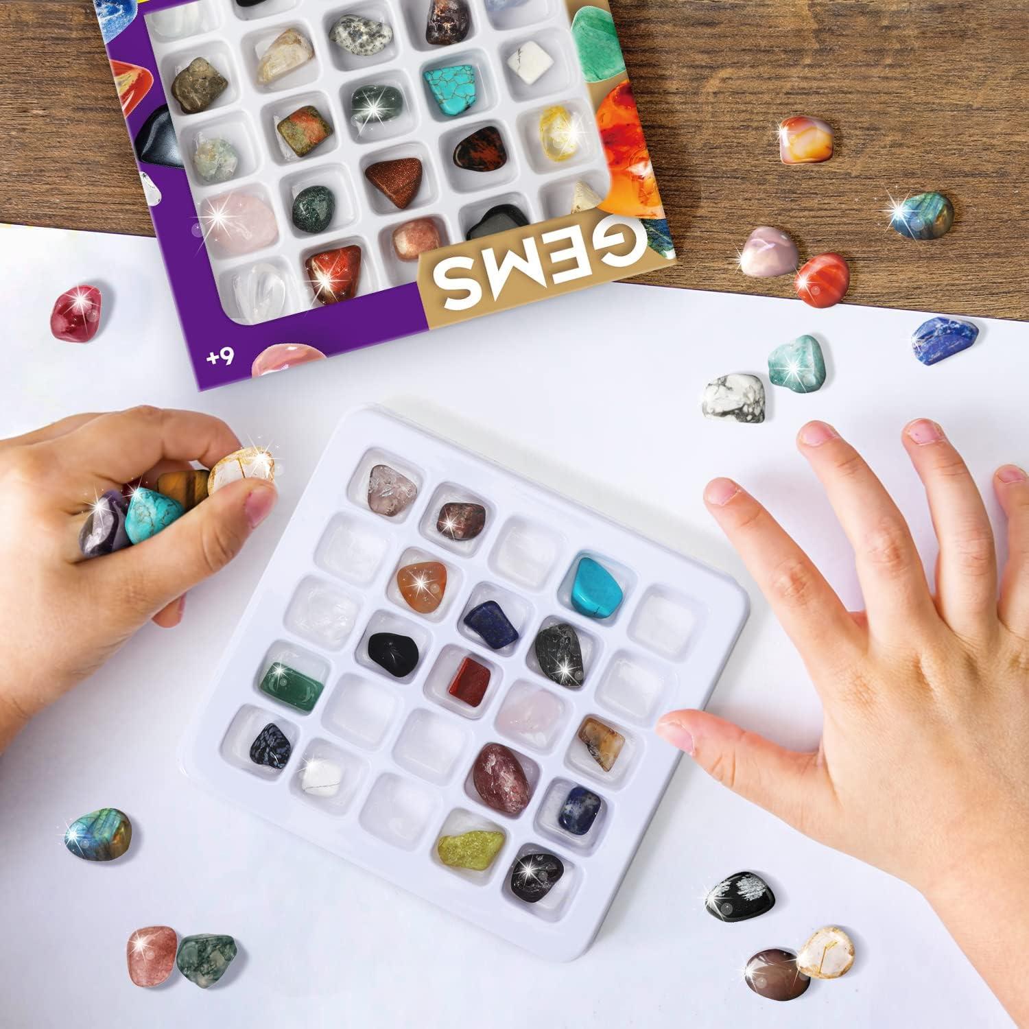Kit Educativo de Rocas Byncceh - 25 Gemas para Niños 6+