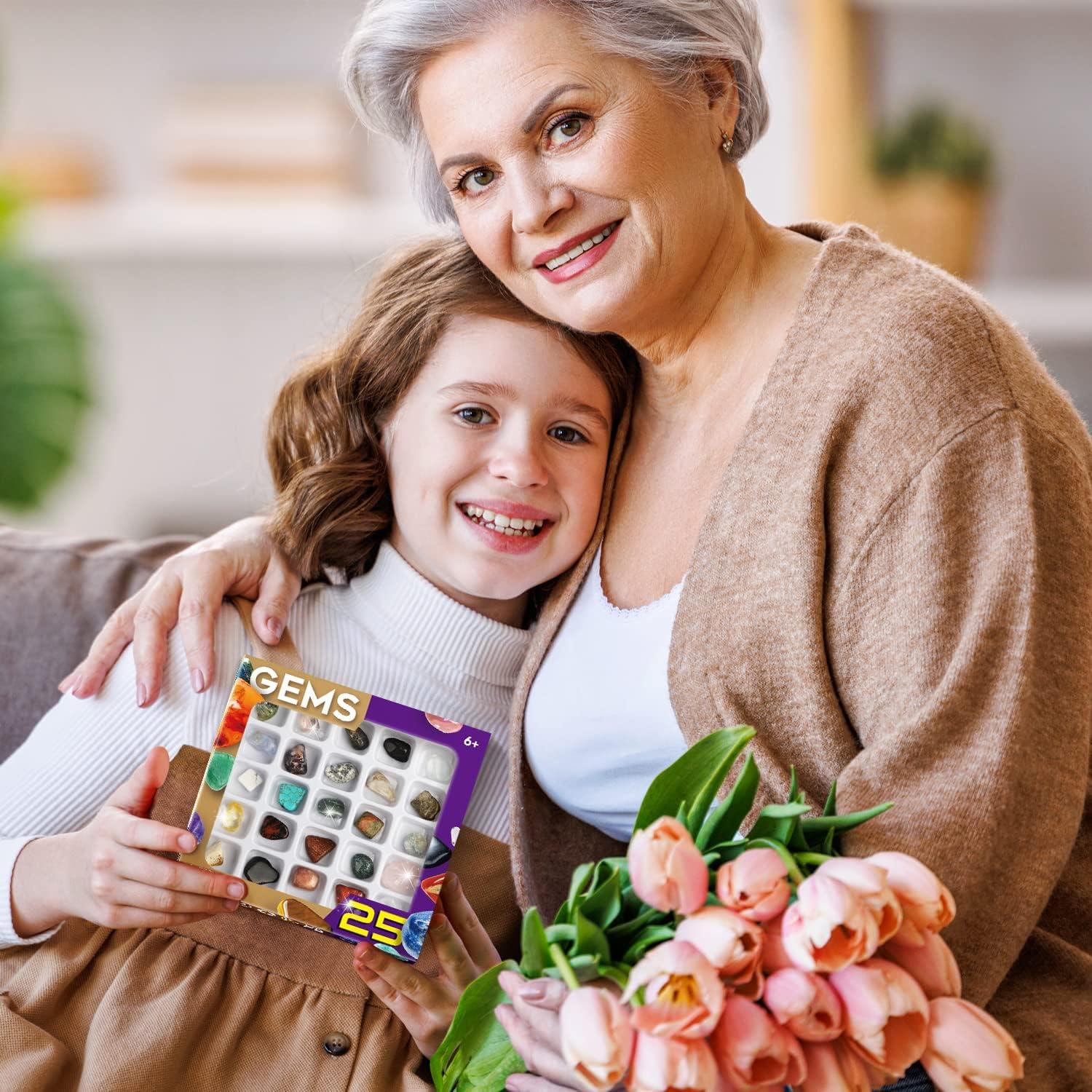 Kit Educativo de Rocas Byncceh - 25 Gemas para Niños 6+