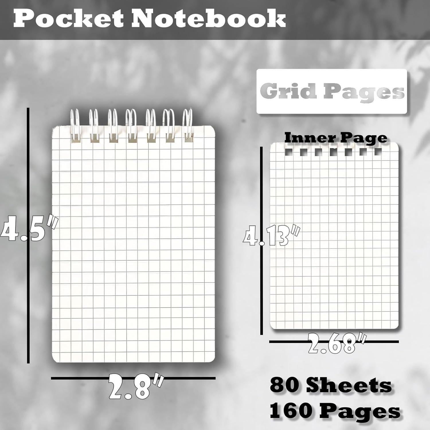 Paquete de 6 cuadernos en espiral TUZAA A7 impermeables