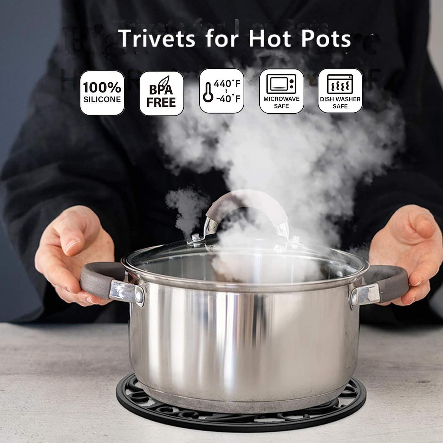 Trivete de Silicona IYYI Antideslizante 20 cm Negro