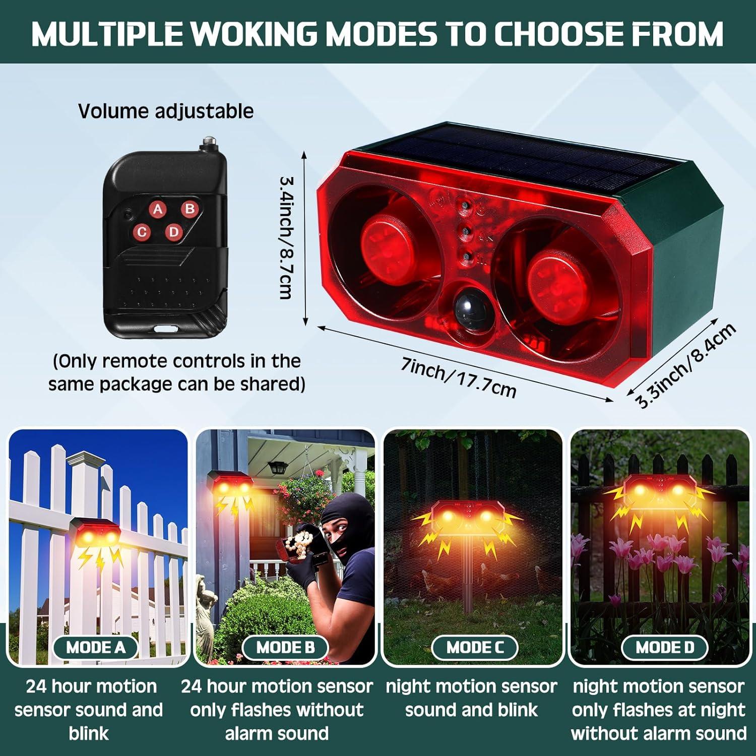 Alarma de Movimiento Solar Qualirey 2 Pcs con Control Remoto