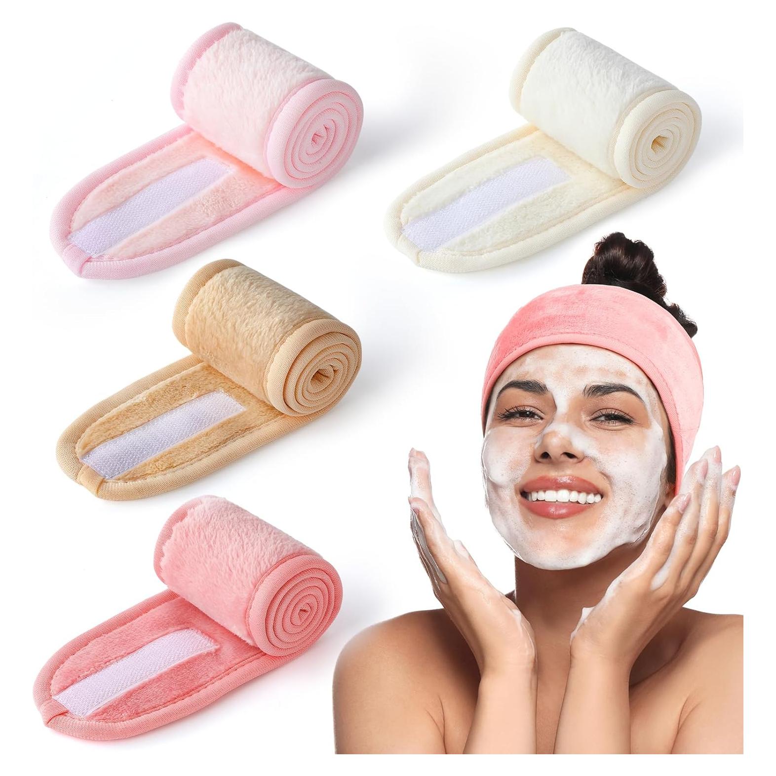Paquete de 4 diademas de spa VITEVER ajustables para mujer