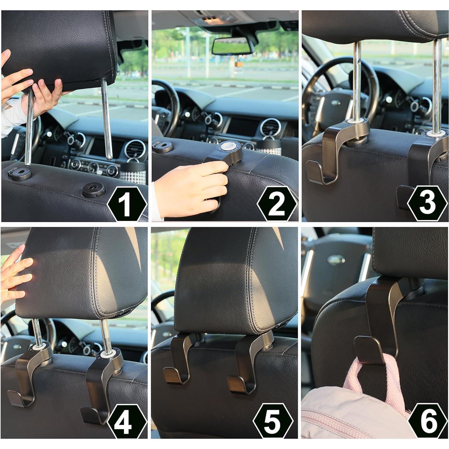 Ganchos para Asiento de Auto Amooca - Organizador Reposacabezas 2 Pzs