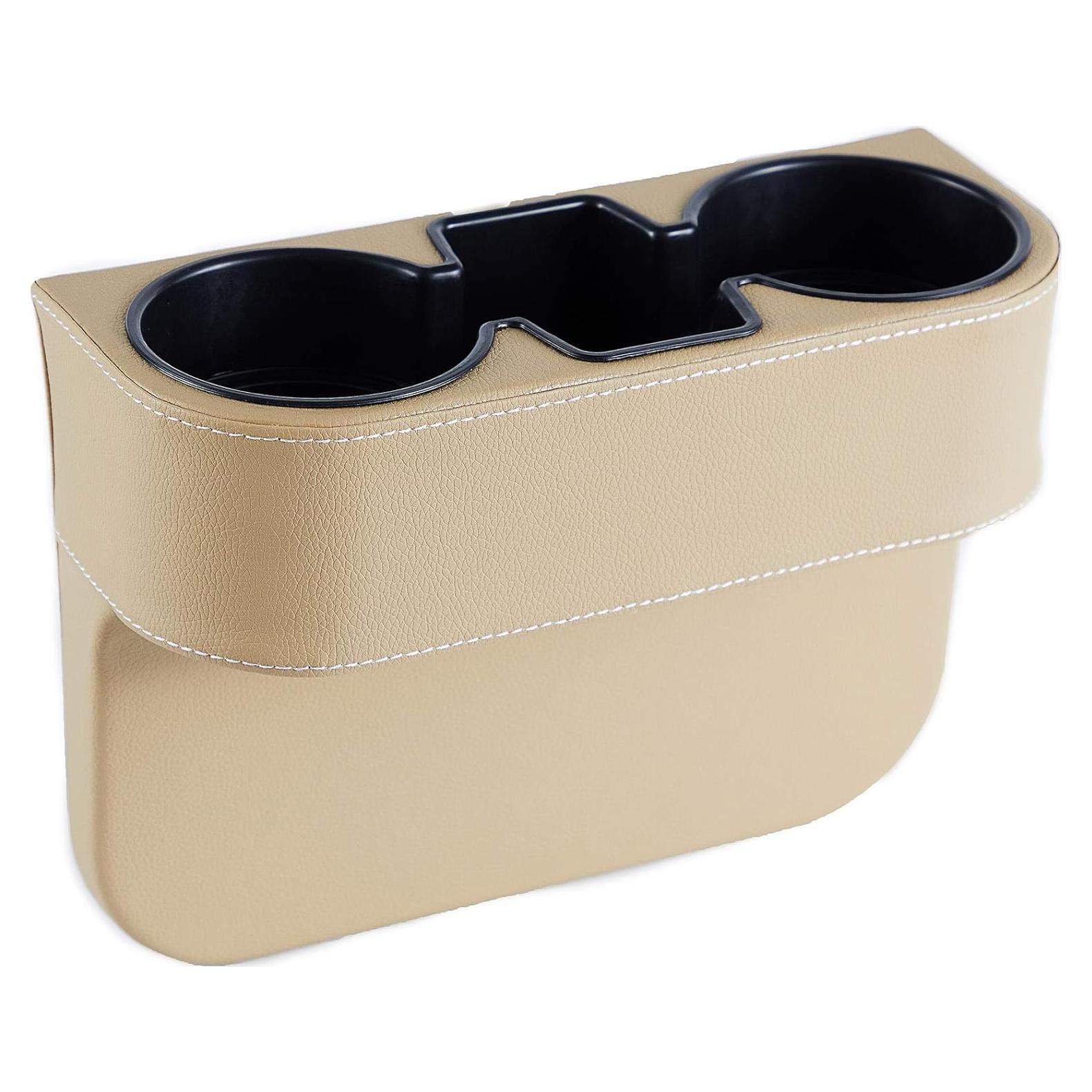 Organizador de Asiento para Auto IOKONE Beige con Soporte para Tazas