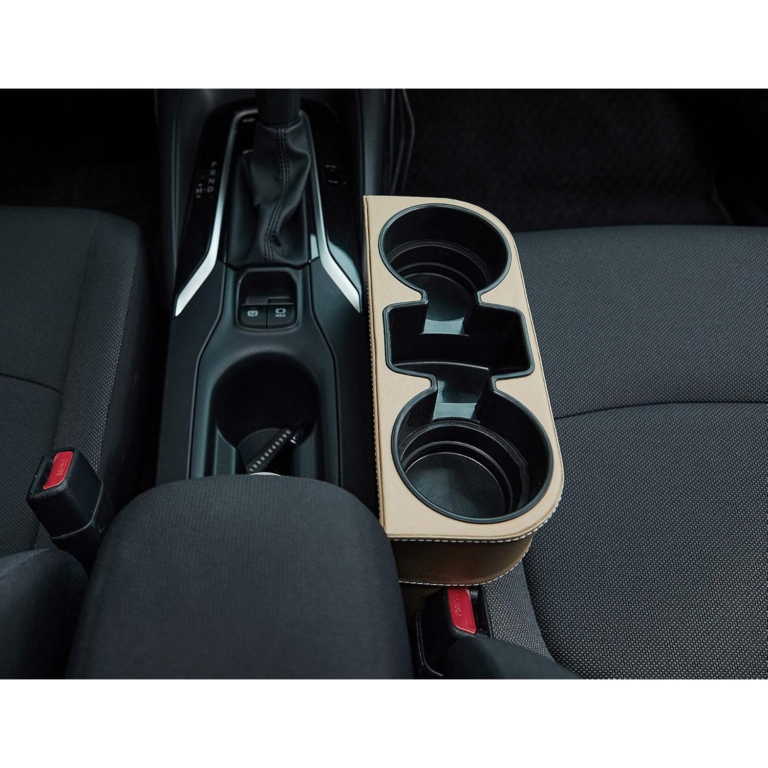 Organizador de Asiento para Auto IOKONE Beige con Soporte para Tazas