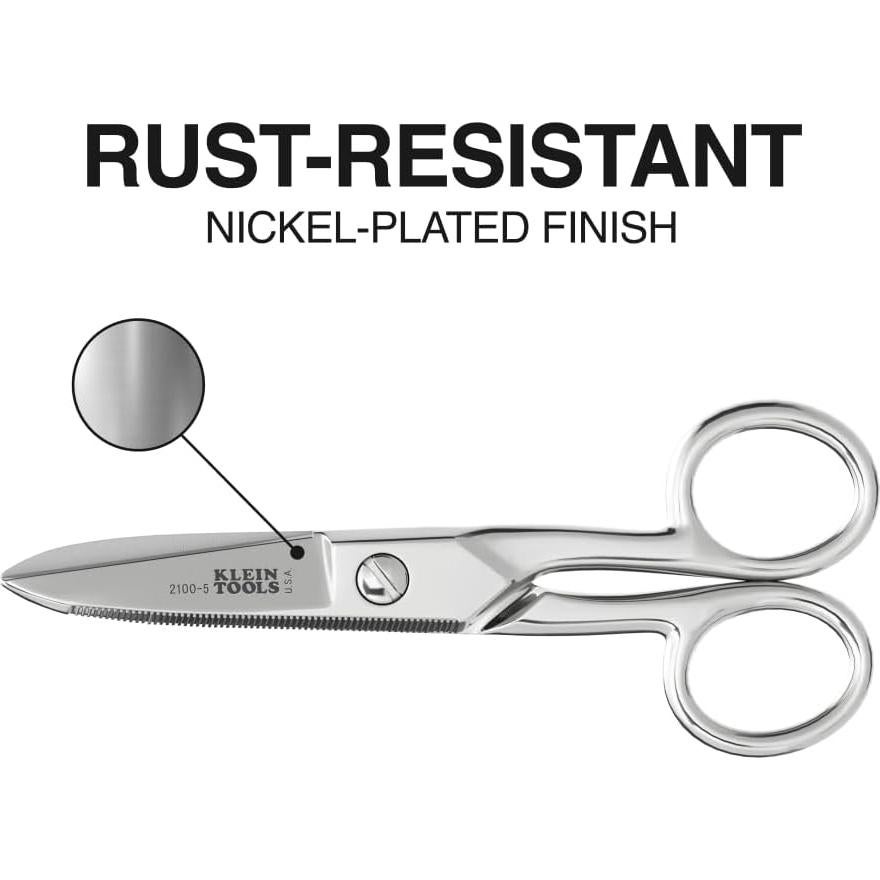 Tijeras de Electricista Klein Tools 2100-5, Acero Niquelado 13.34 cm