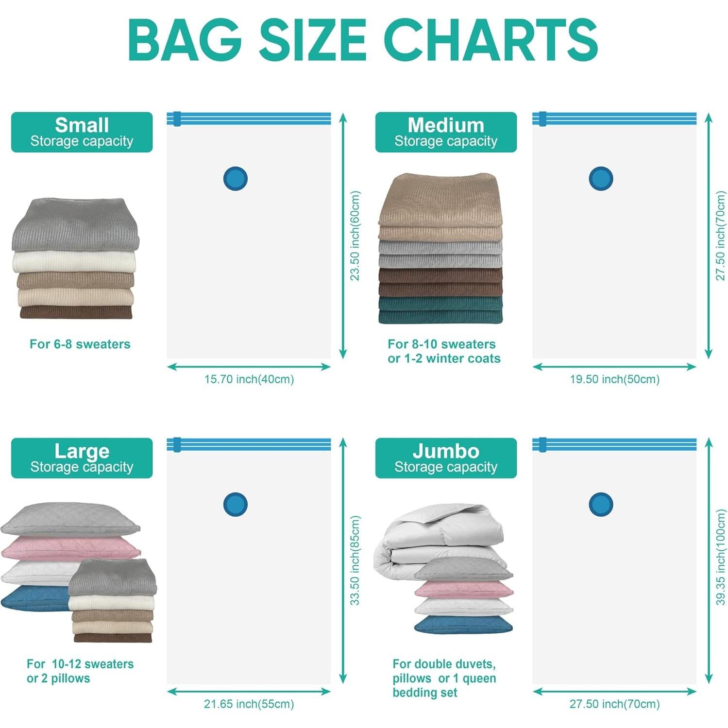 Bolsas de Almacenamiento al Vacío MattEasy 6 Pequeñas 60x40cm