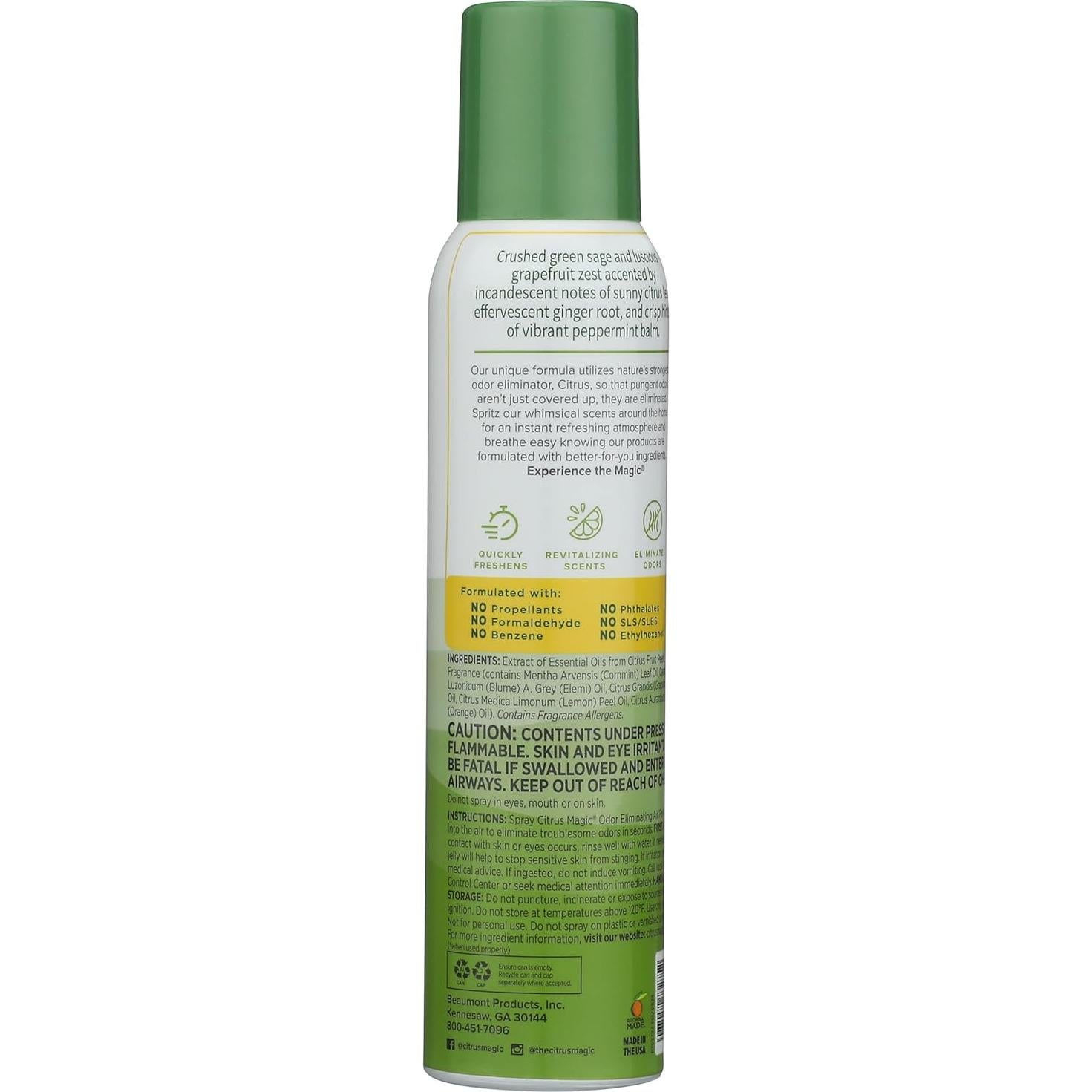 Spray Ambientador Citrus Magic 85g - Cítricos y Salvia, 3 Pzas