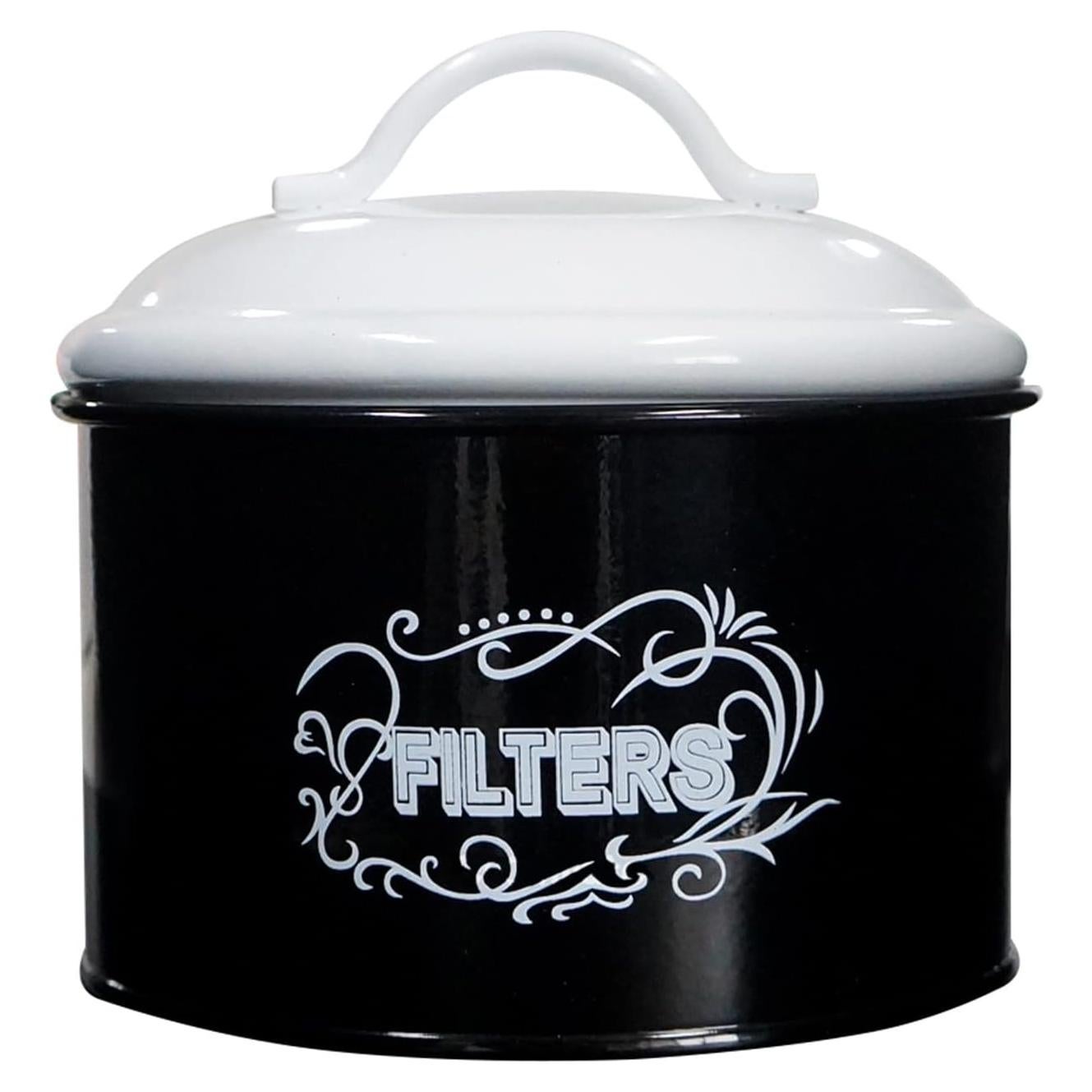 SOTECH Frasco de Filtro de Café de Metal Negro 15x15x14.5cm