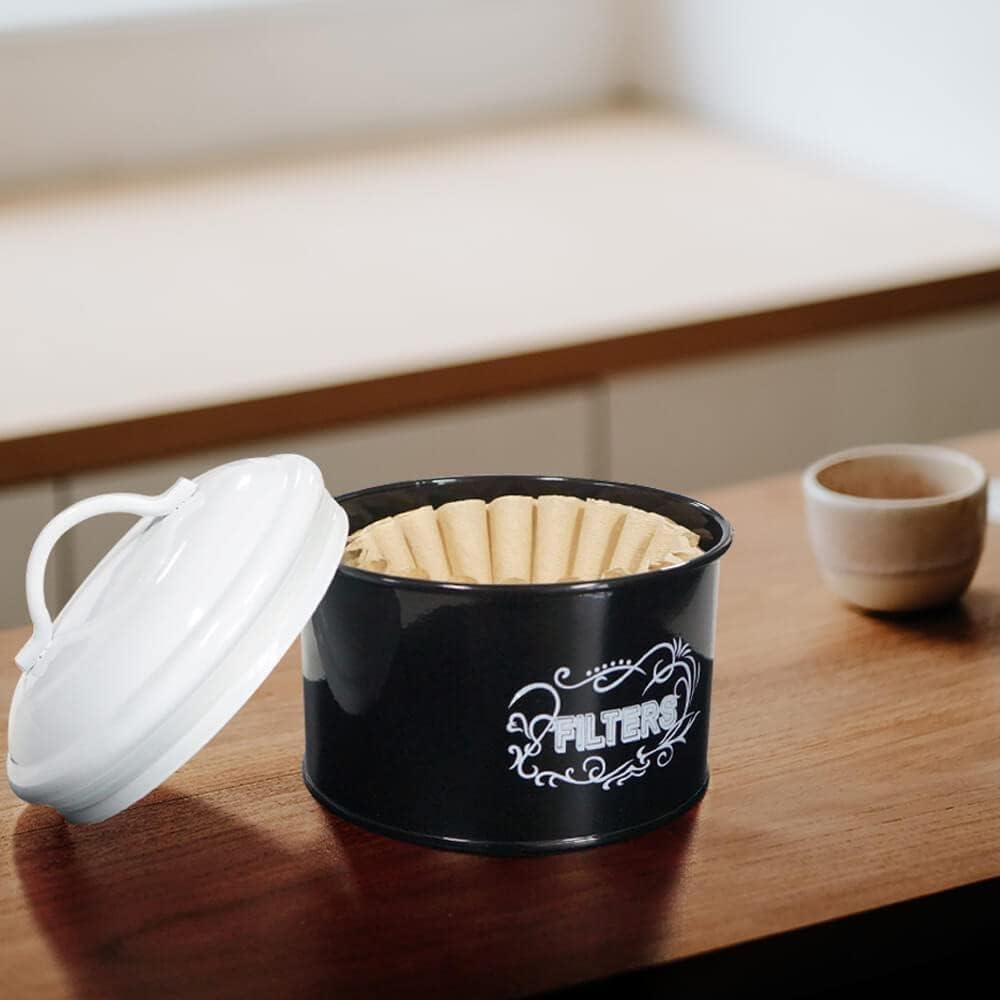 SOTECH Frasco de Filtro de Café de Metal Negro 15x15x14.5cm