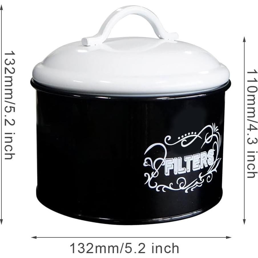 SOTECH Frasco de Filtro de Café de Metal Negro 15x15x14.5cm