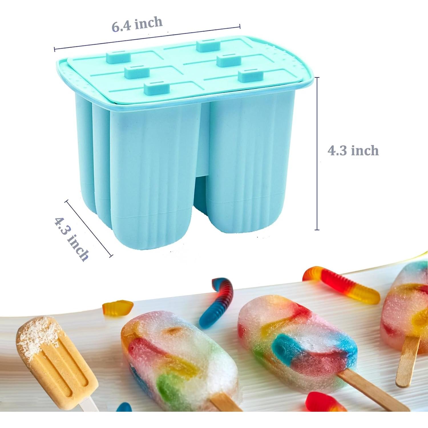 Moldes de Popsicle de Silicona Wpunwen 6 Cavidades Azul