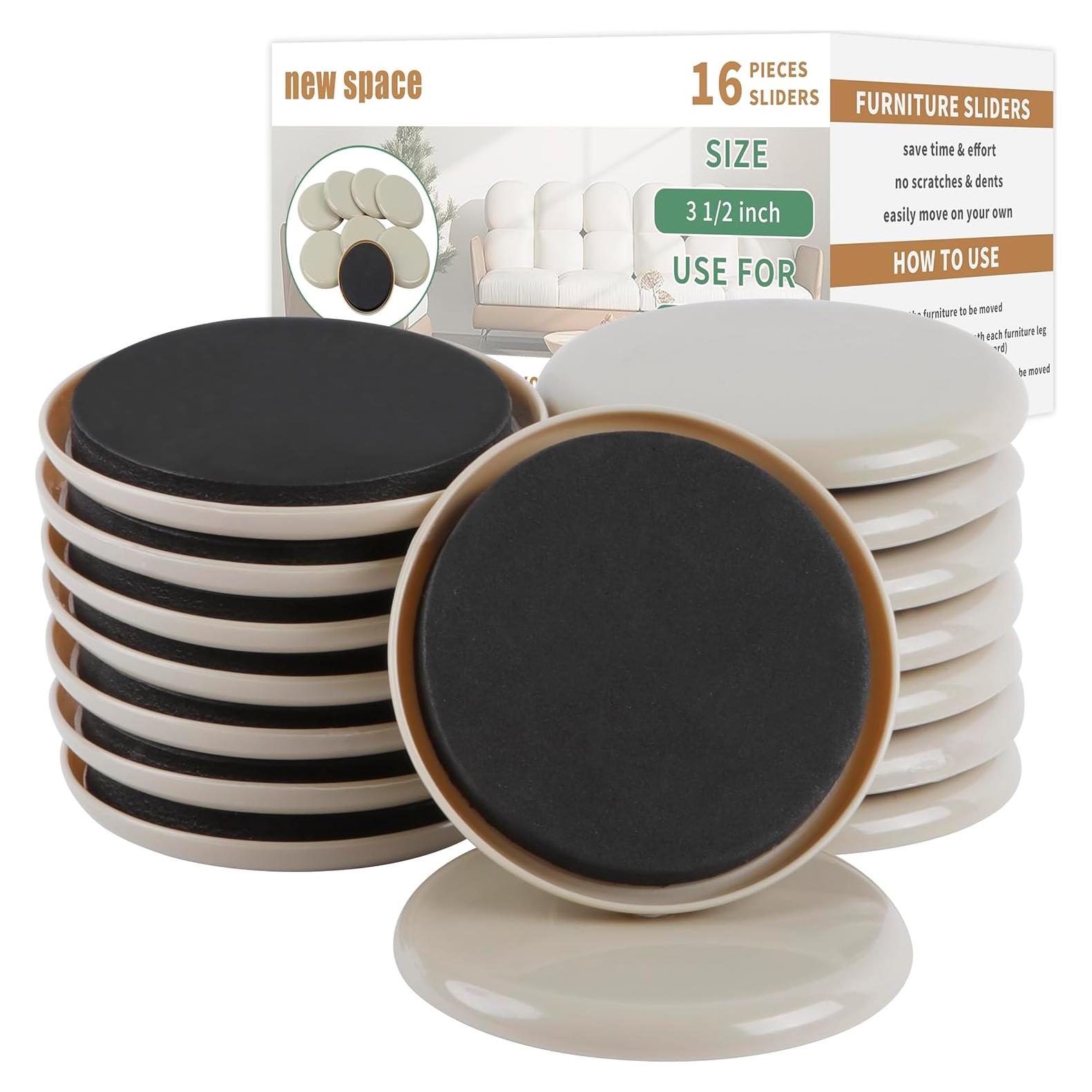 Deslizadores de Muebles 16pcs nuevo espacio 8.9 cm para Alfombra