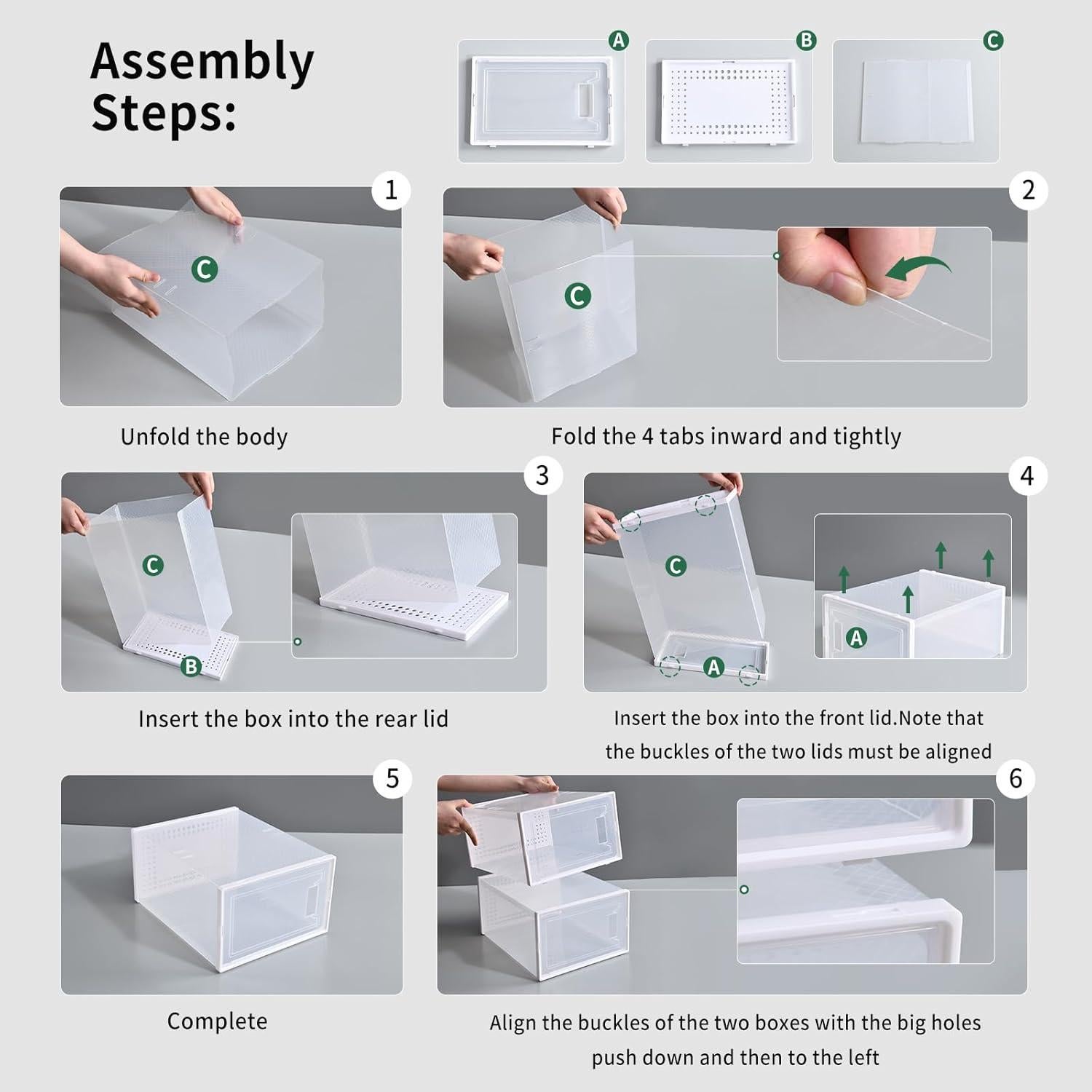 Cajas de Almacenamiento para Zapatos Trdongxu 12 Unidades Apilables