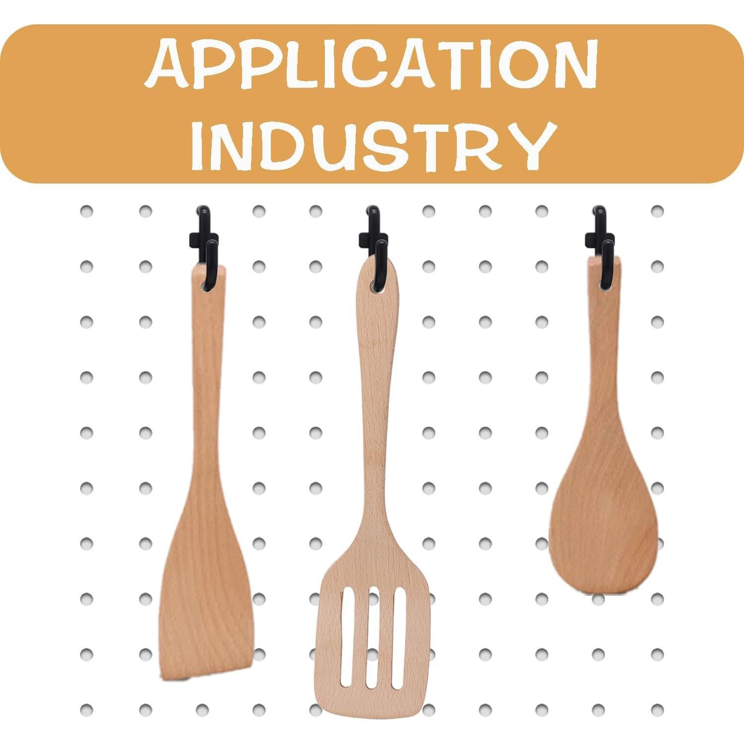 50 Ganchos en J de Plástico Negros zDwfDc para Tablero de Clavos