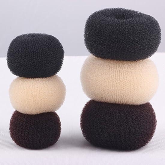 Donut Hair Bun Maker Rings Hair Bun Shaper Small Doughnuts Ring Styler Bun Makers for Kids Girls Chignon Donut Sock Forms for Adults Mini Doughnut Shapers for Short and Thin Hair Beige S (6cm)