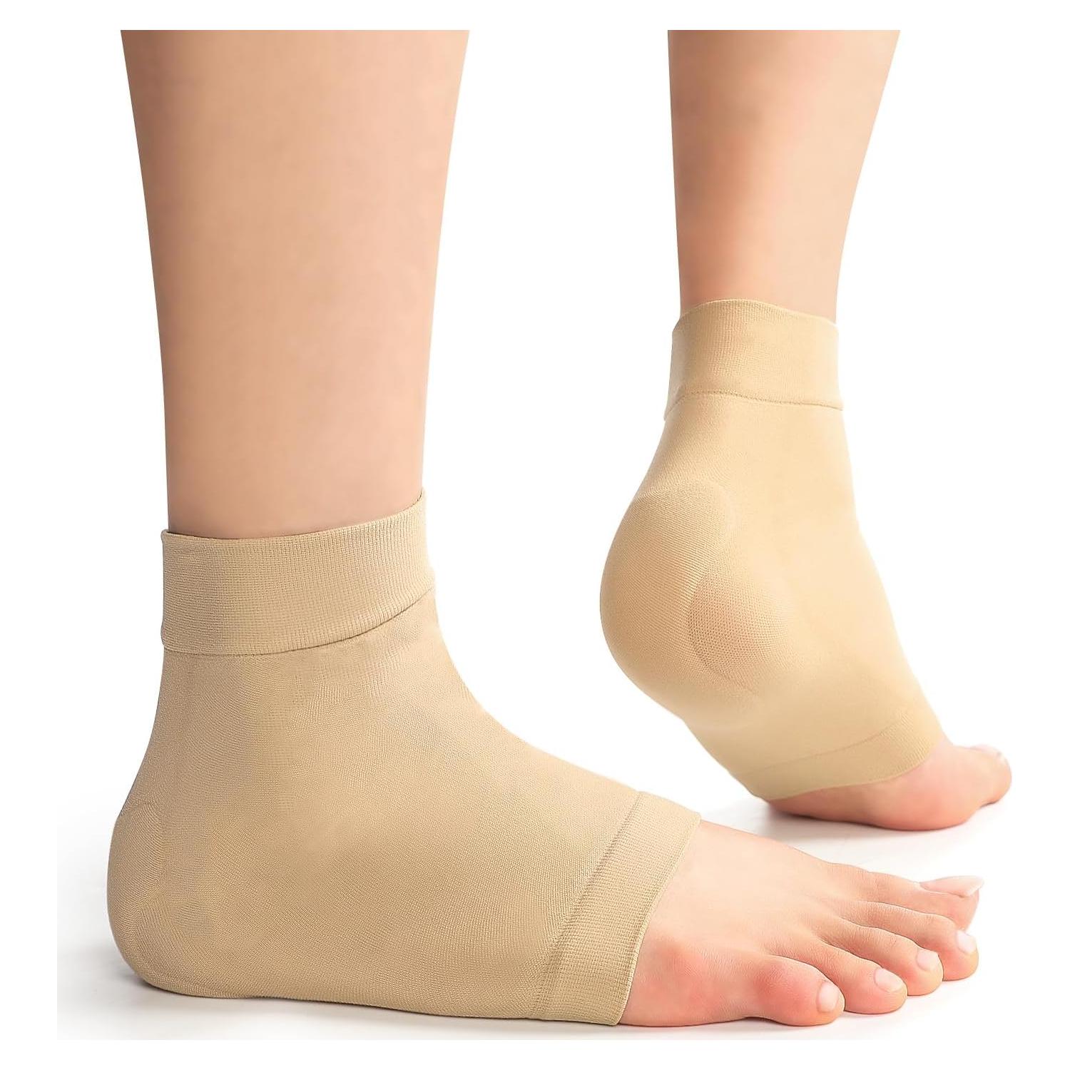 Protector de talón de Aquiles Promifun - Compresión Gel Beige - 1 par