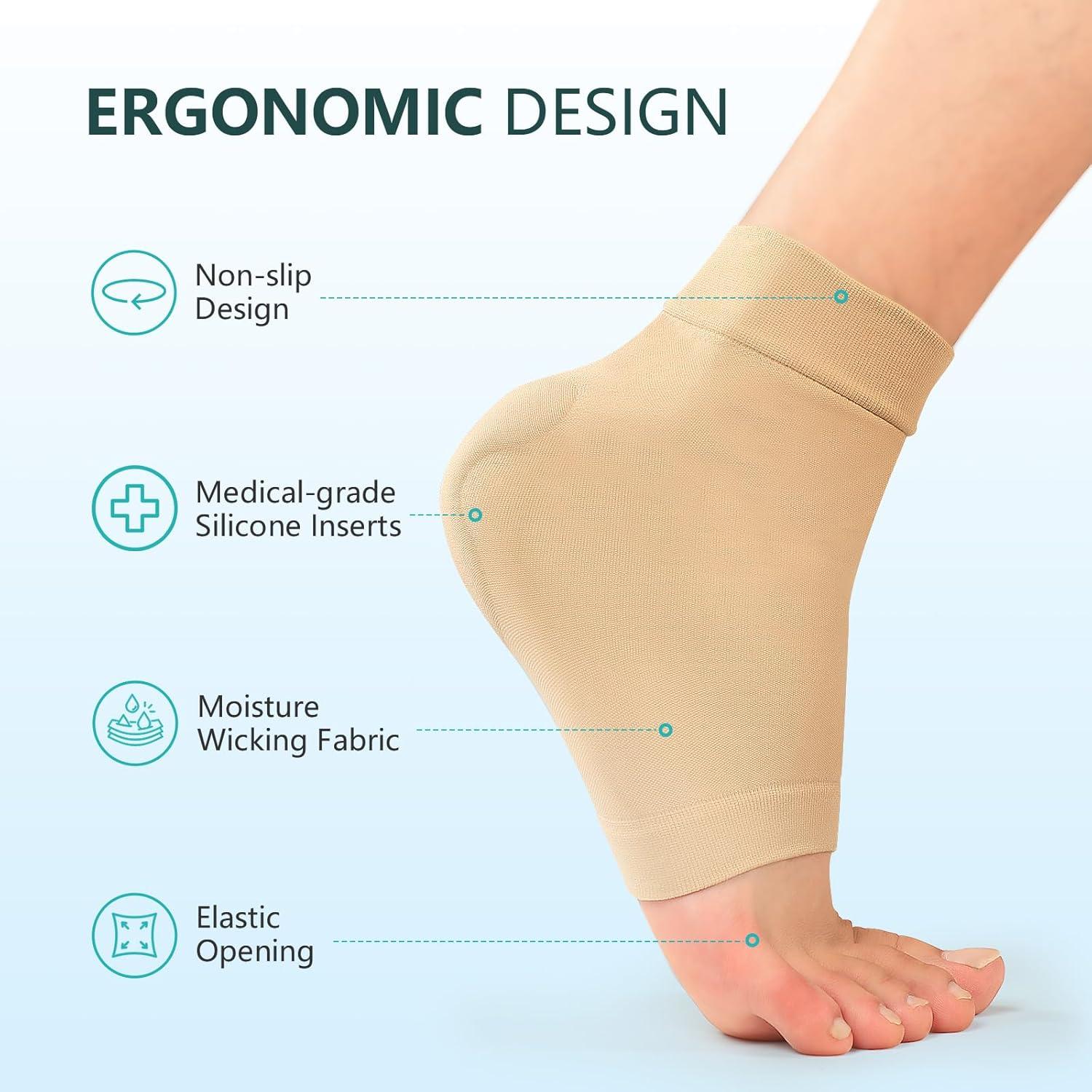 Protector de talón de Aquiles Promifun - Compresión Gel Beige - 1 par