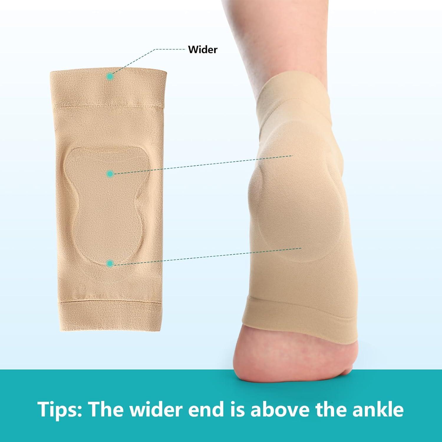 Protector de talón de Aquiles Promifun - Compresión Gel Beige - 1 par