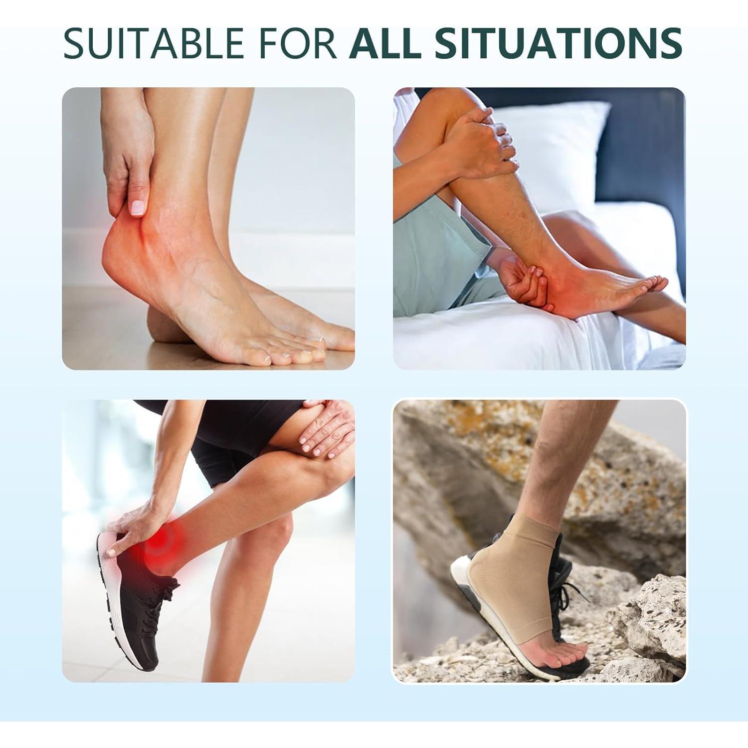 Protector de talón de Aquiles Promifun - Compresión Gel Beige - 1 par