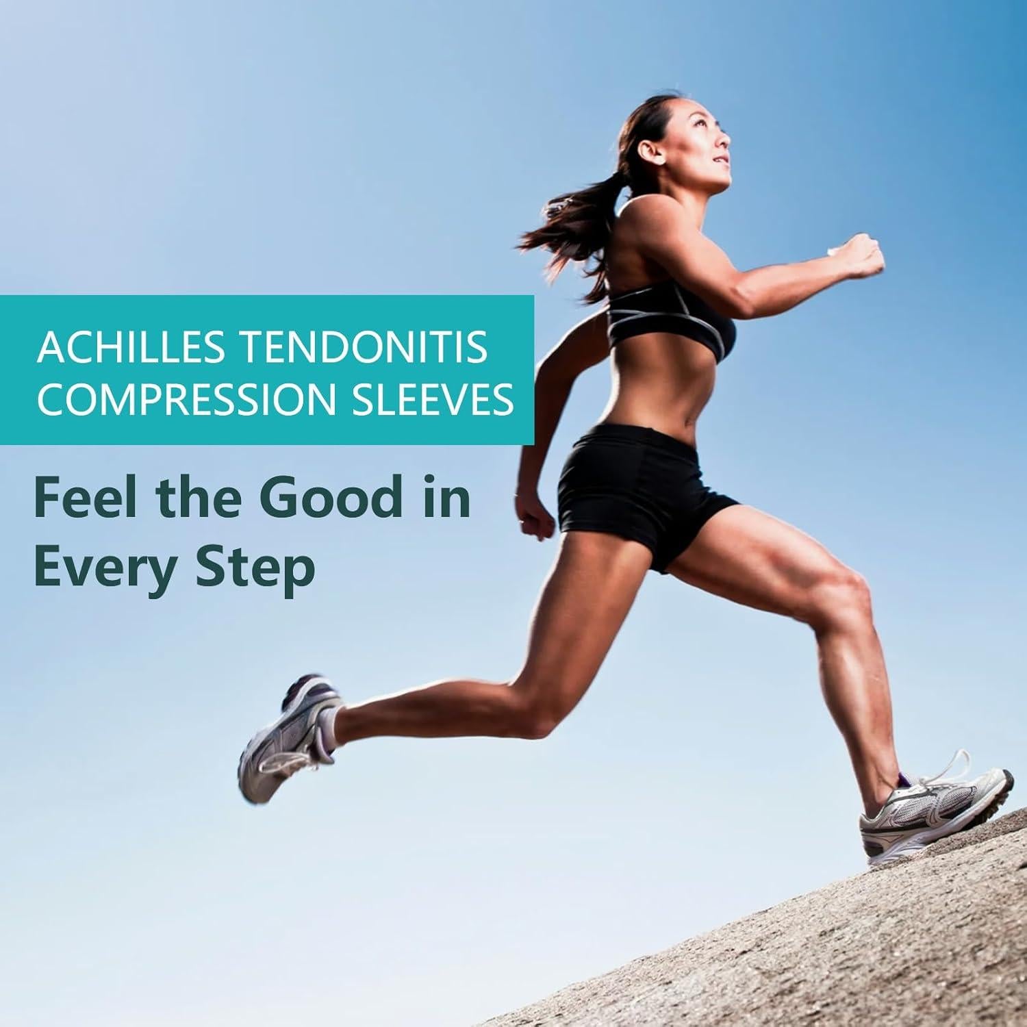 Protector de talón de Aquiles Promifun - Compresión Gel Beige - 1 par