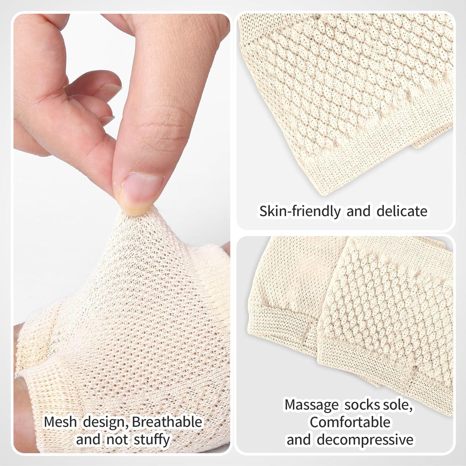 Medias Abiertas para Mulas de Mujeres - 5 Pares Algodón Antideslizantes