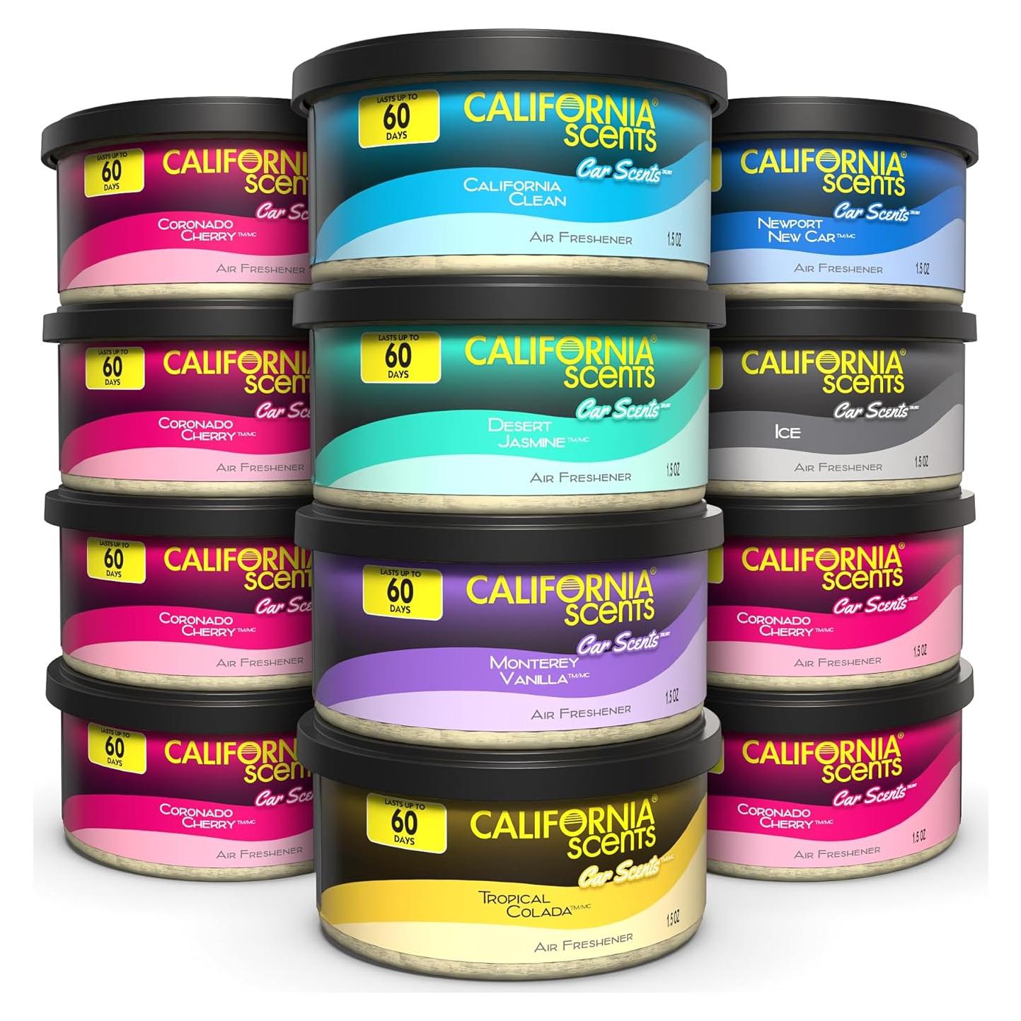 Ambientador en lata California Scents, set 12 aromas variados, 42.5 g