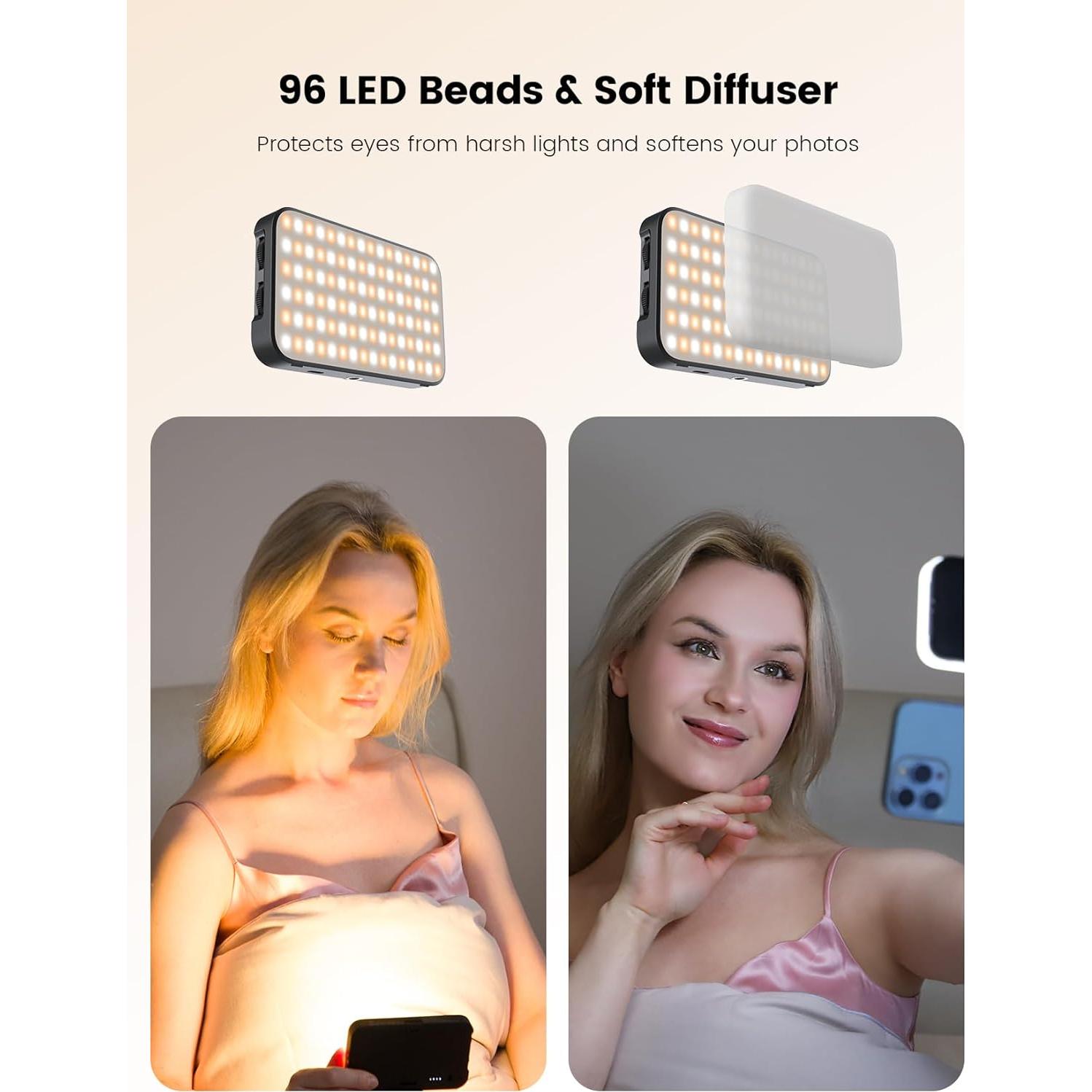 Luz de Selfie ANXRE AL96 con Difusor y Soporte Ajustable