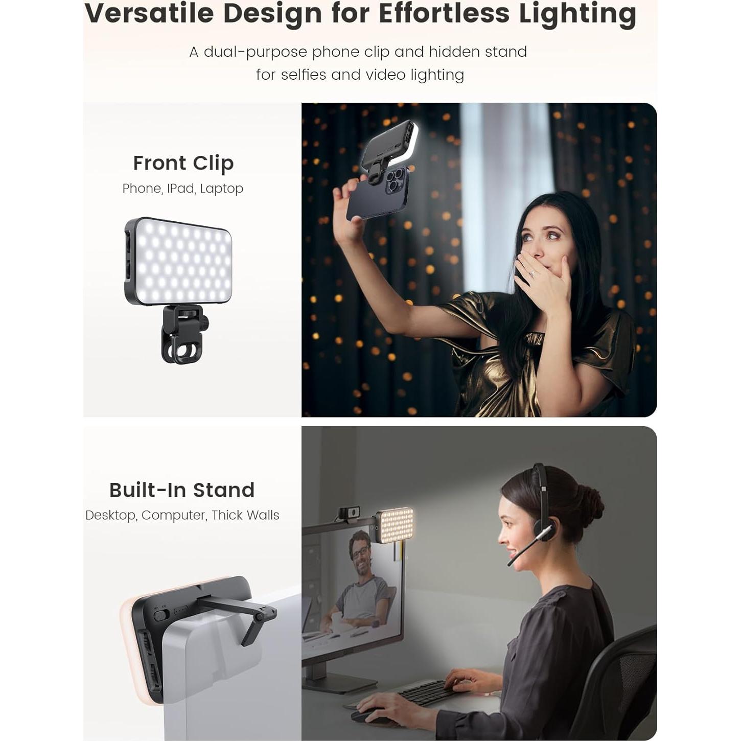 Luz de Selfie ANXRE AL96 con Difusor y Soporte Ajustable