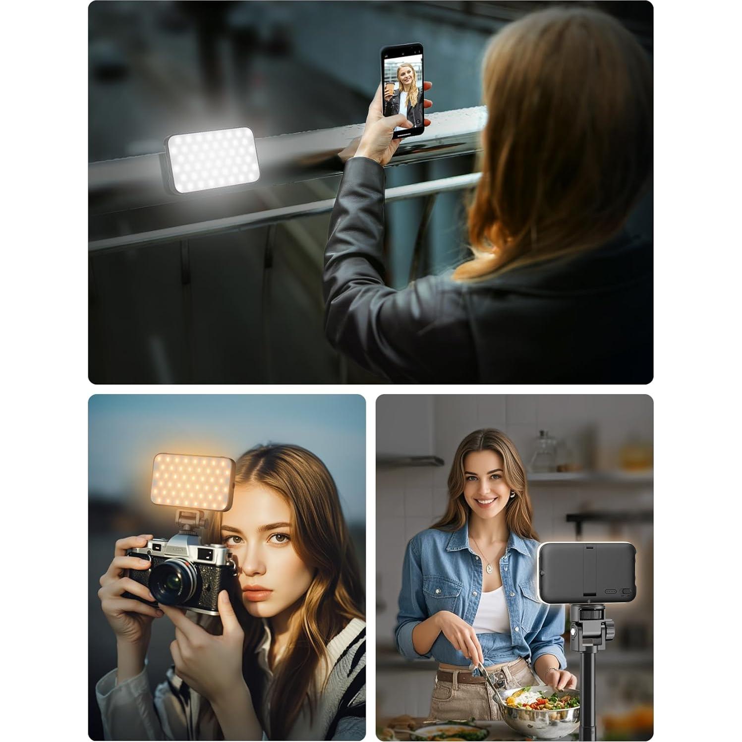 Luz de Selfie ANXRE AL96 con Difusor y Soporte Ajustable