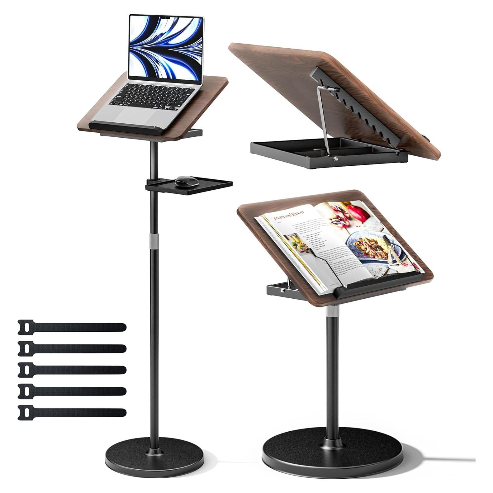 Soporte de Libro Ajustable Haweah 2 en 1 Negro 59.69-132.08 cm