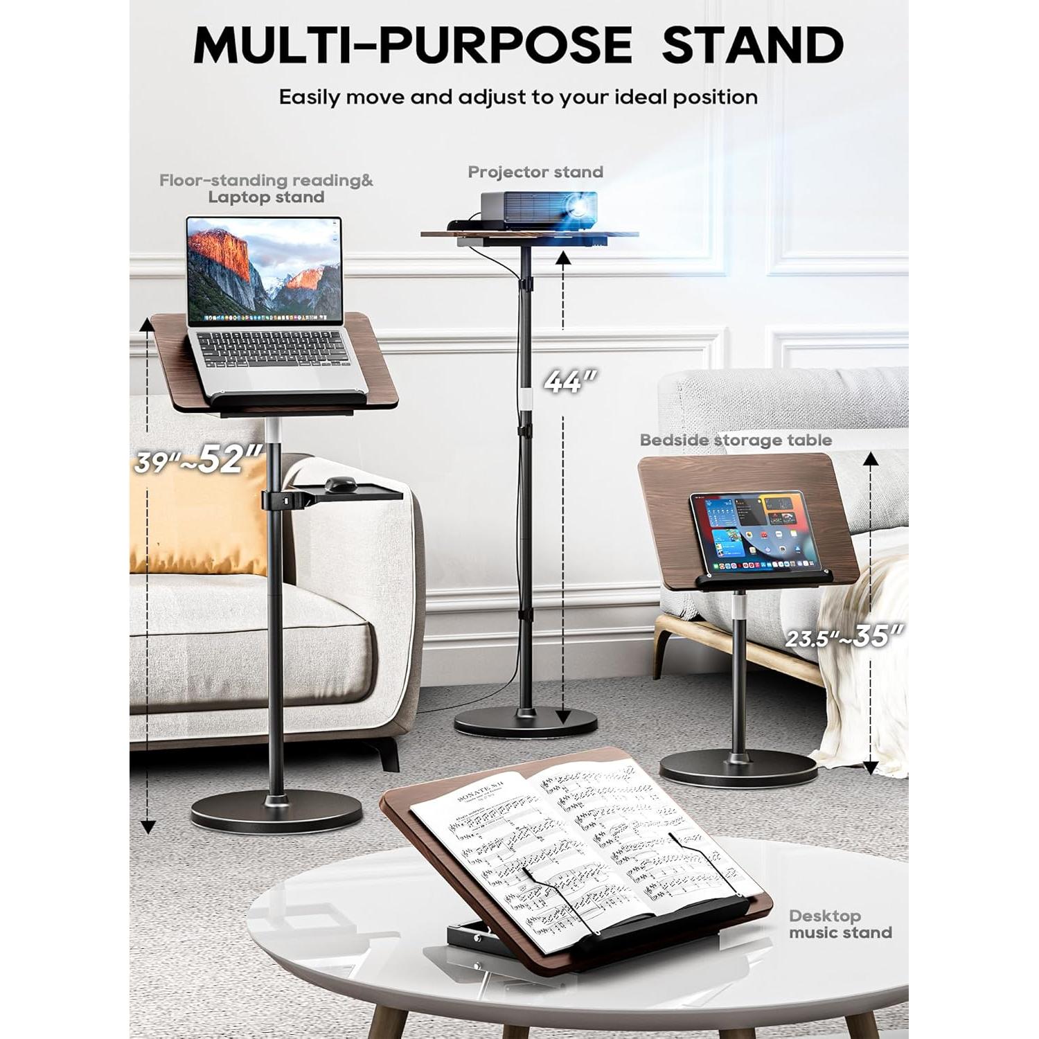 Soporte de Libro Ajustable Haweah 2 en 1 Negro 59.69-132.08 cm