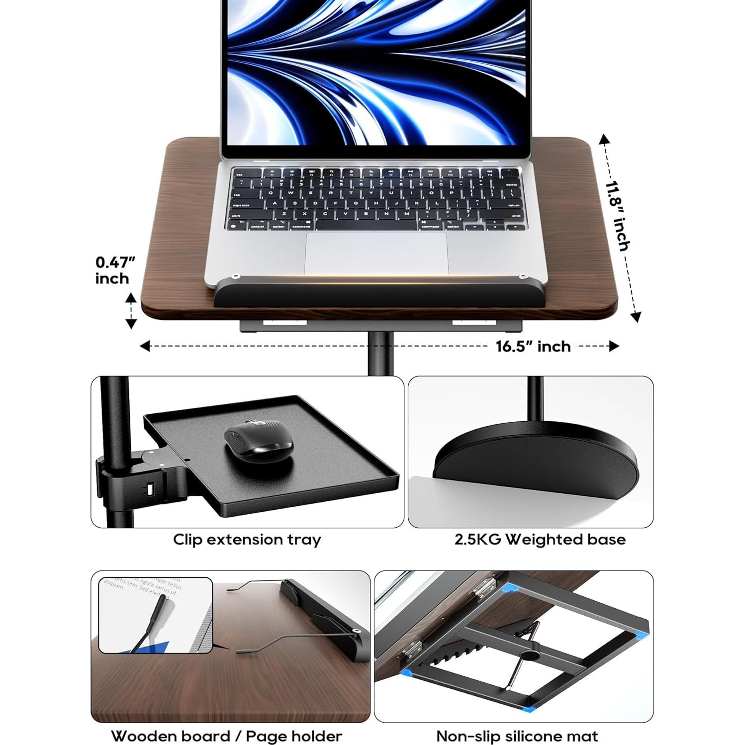 Soporte de Libro Ajustable Haweah 2 en 1 Negro 59.69-132.08 cm