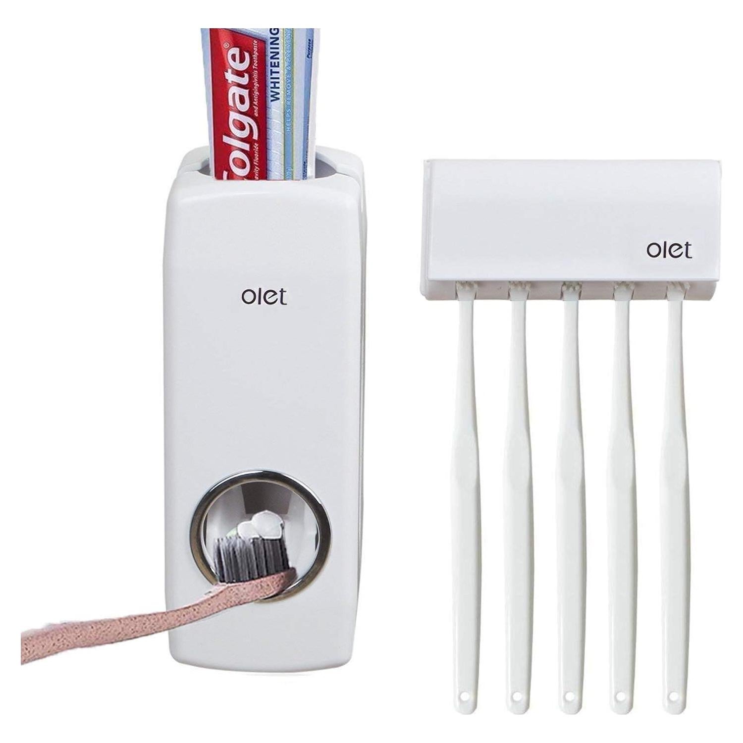 Dispensador de Pasta de Dientes Houvillage Blanco con Soporte