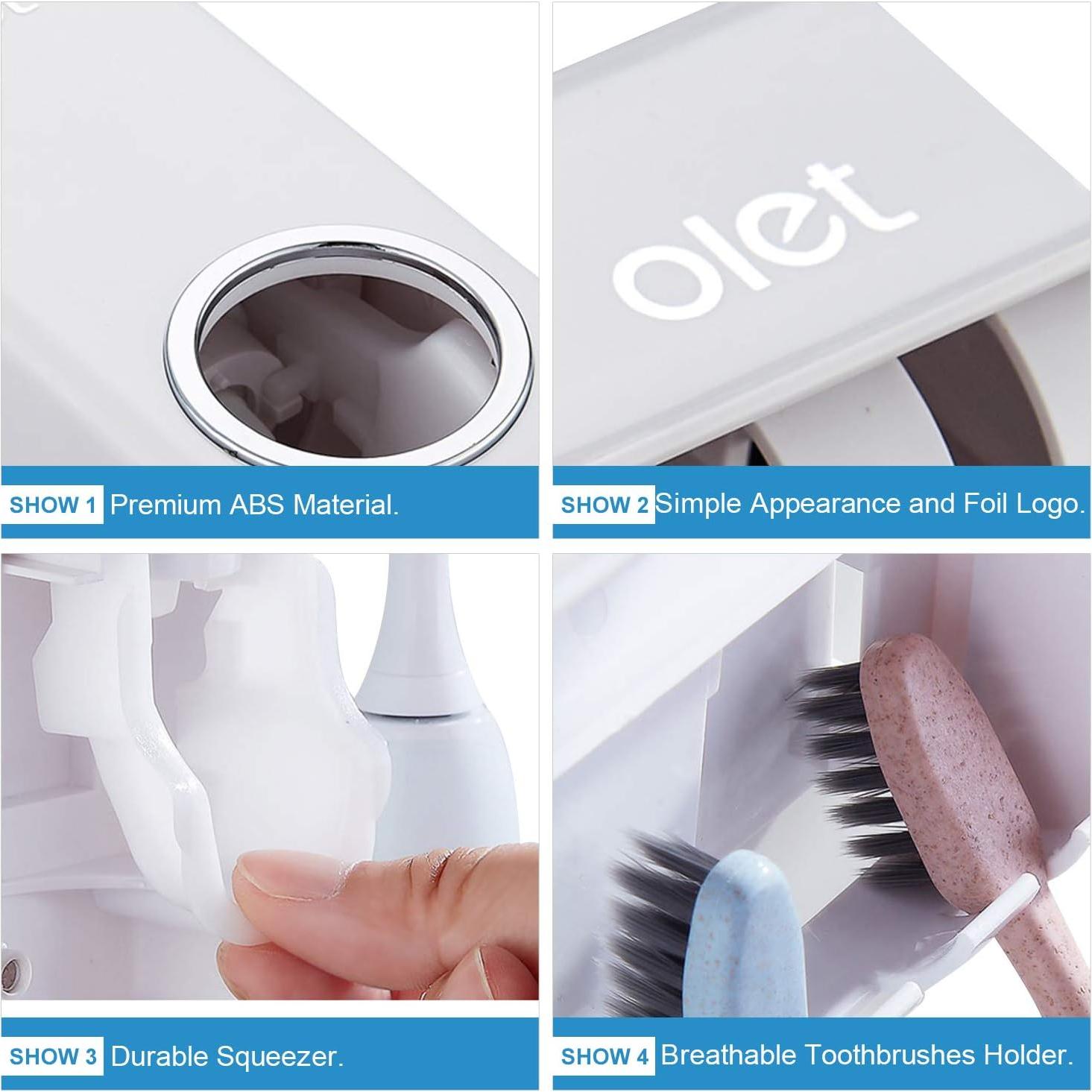 Dispensador de Pasta de Dientes Houvillage Blanco con Soporte