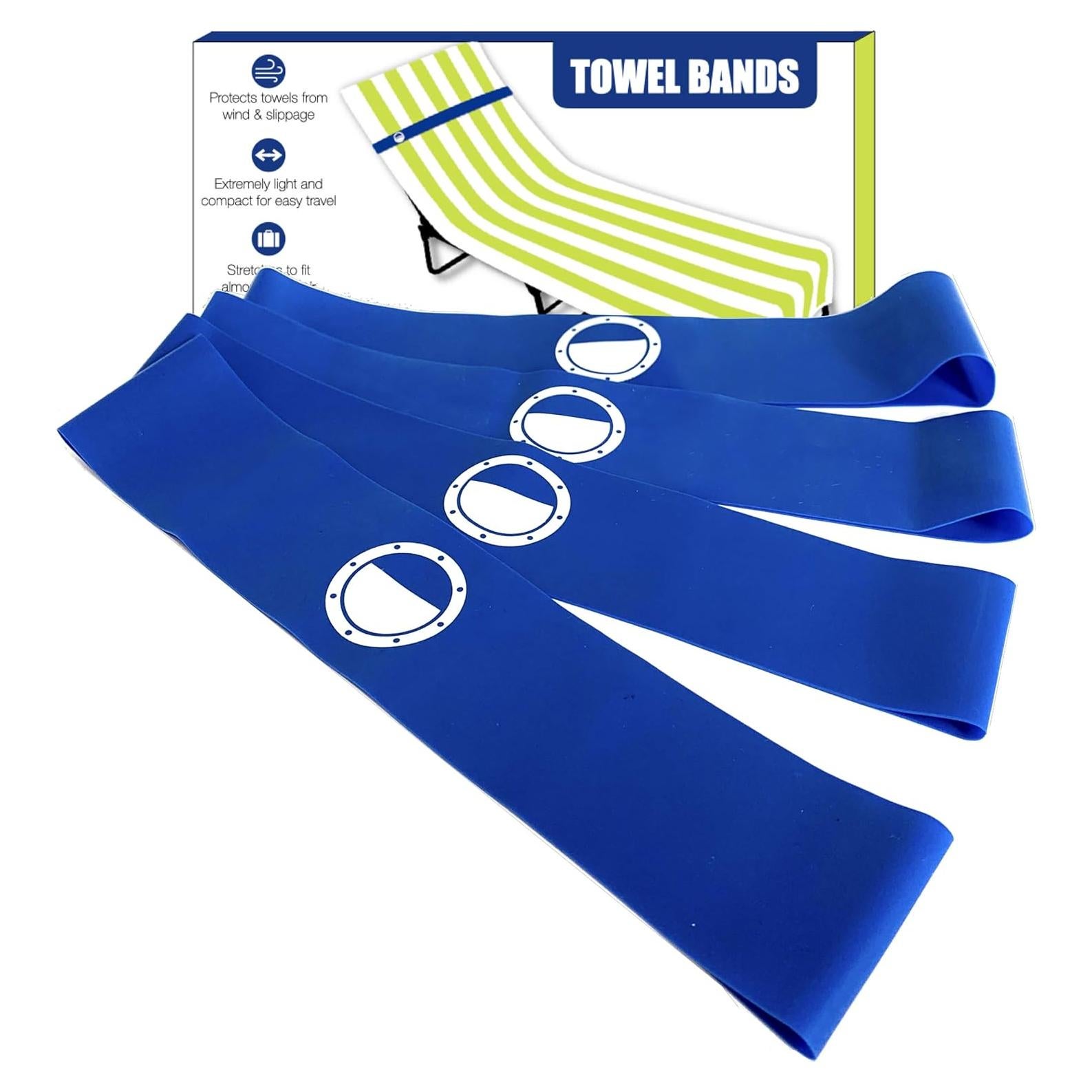 Bandas de Toalla Cruise On para Sillas de Playa - Paquete de 4