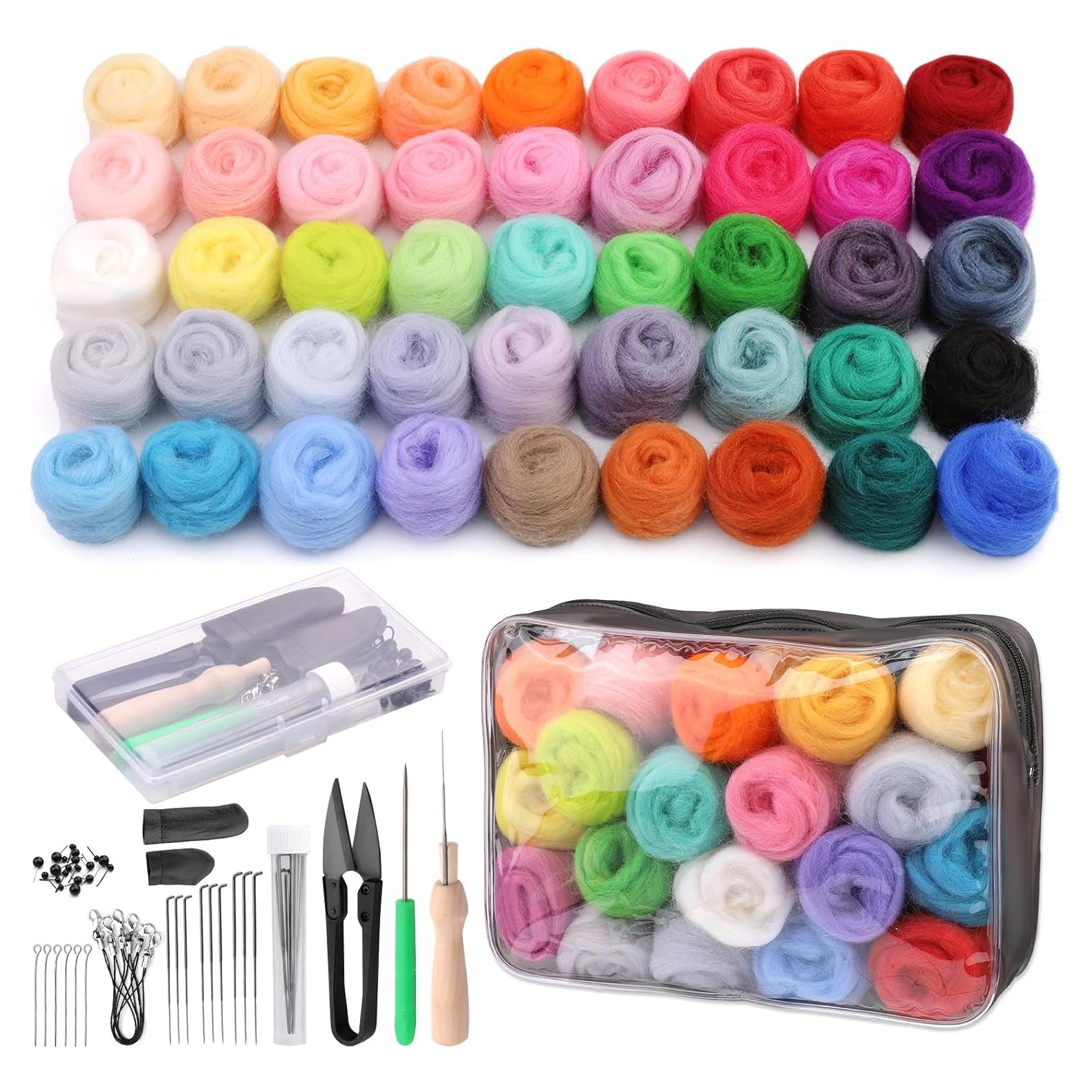 Kit de Fieltro con Aguja SOCNITC 45 Colores 300g DIY Manualidades