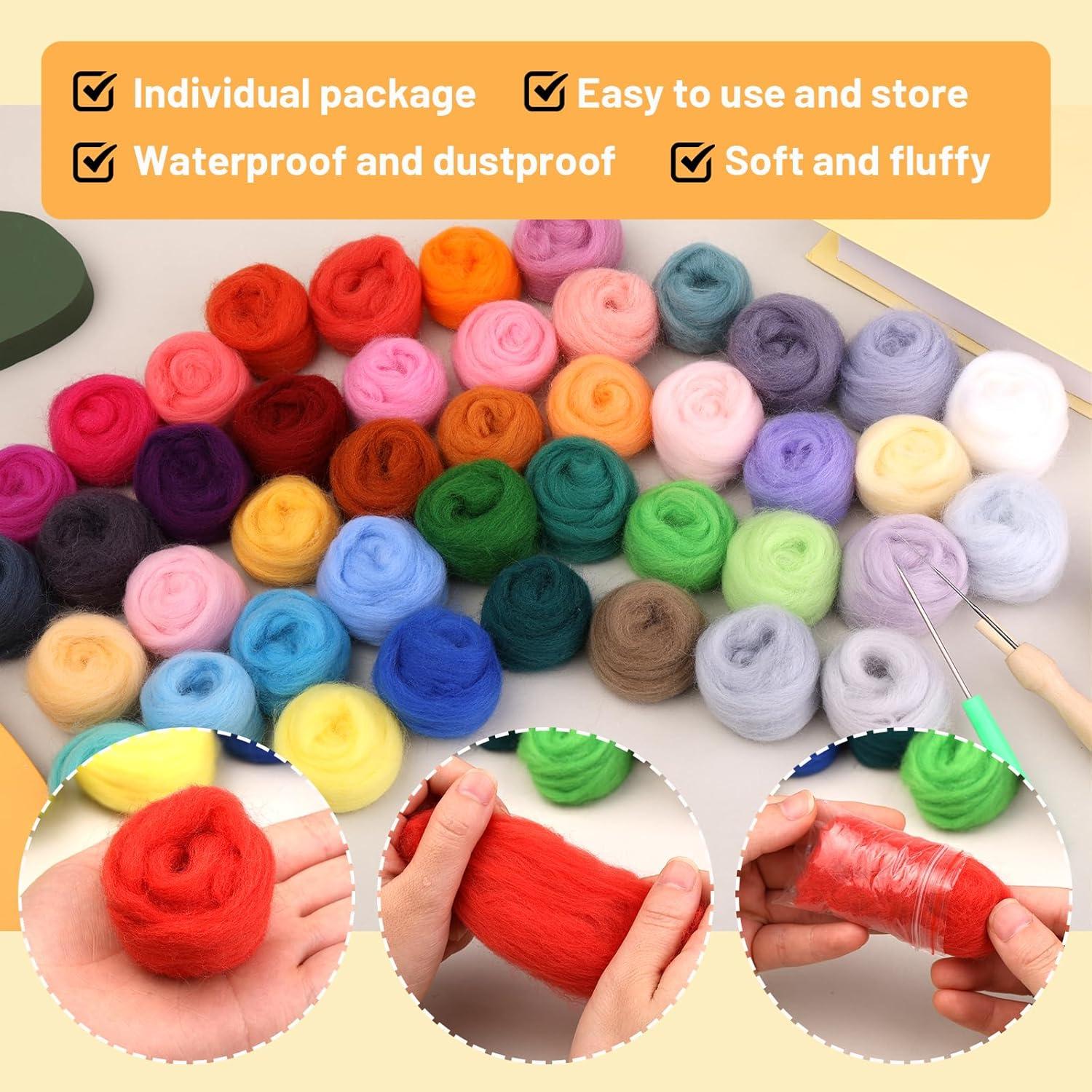 Kit de Fieltro con Aguja SOCNITC 45 Colores 300g DIY Manualidades