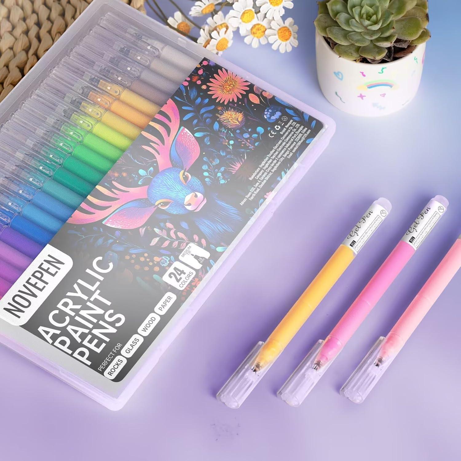 Set de 24 Bolígrafos de Gel Acrílico InkSlick Multicolor