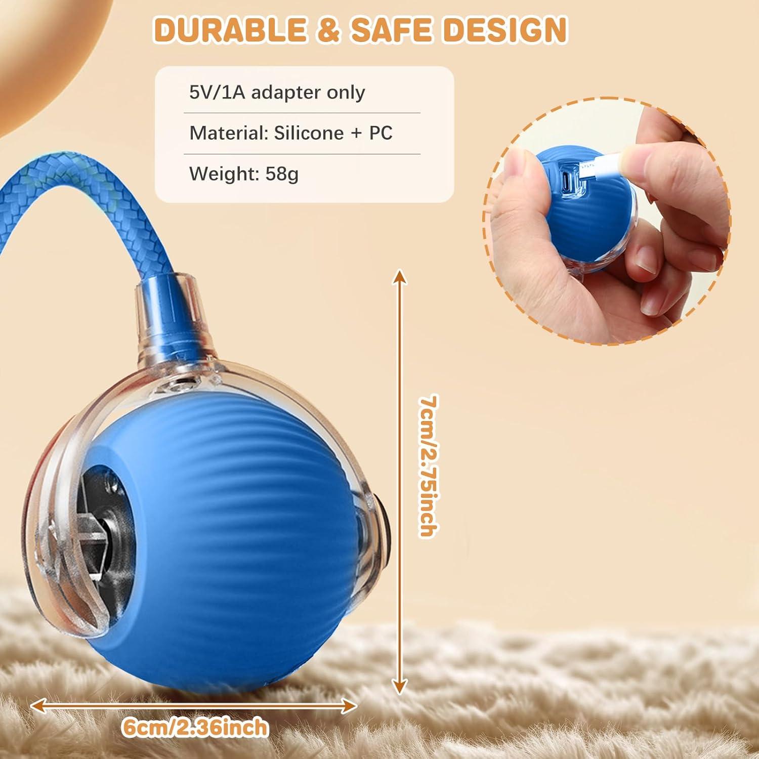 Juguete Interactivo para Gatos NONENDU Azul 360° Recargable