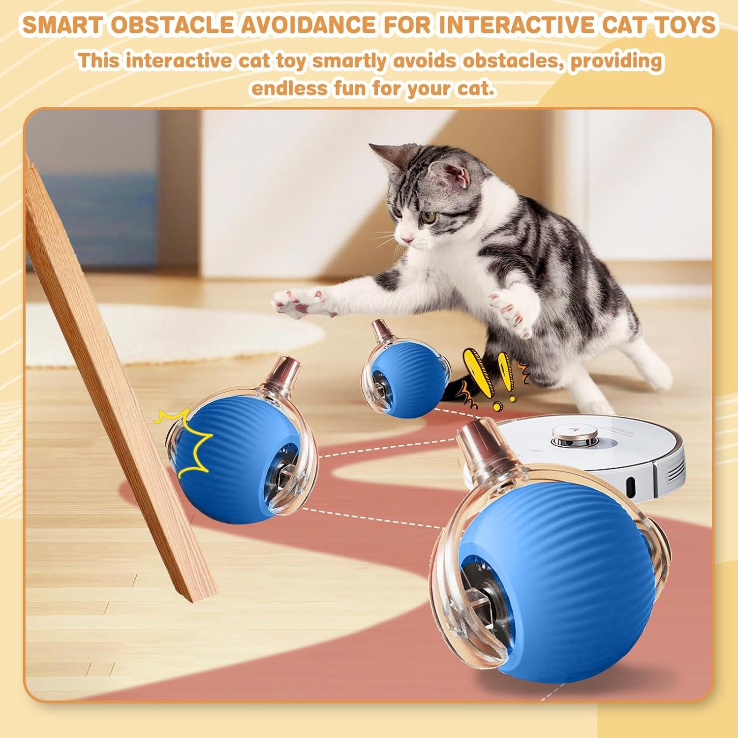 Juguete Interactivo para Gatos NONENDU Azul 360° Recargable