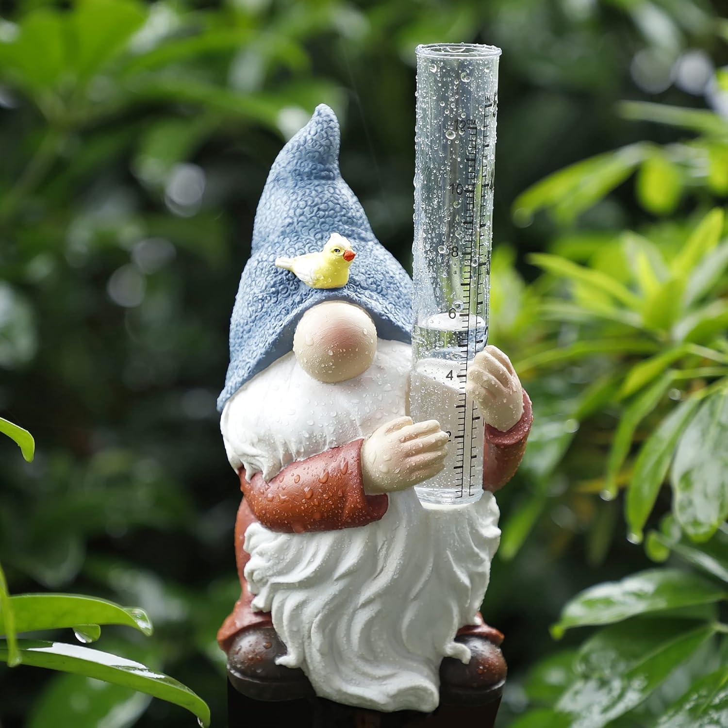 Medidor de Lluvia Gnome FORUP, Estatua Decorativa 20 cm