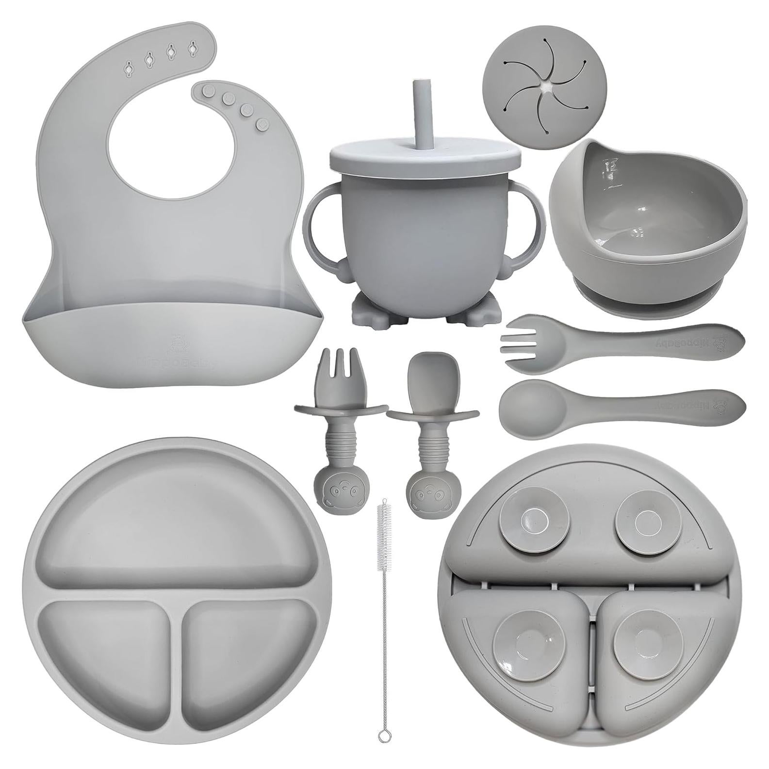 Set de Alimentación para Bebés HippoBaby 10 Piezas Silicona Nube