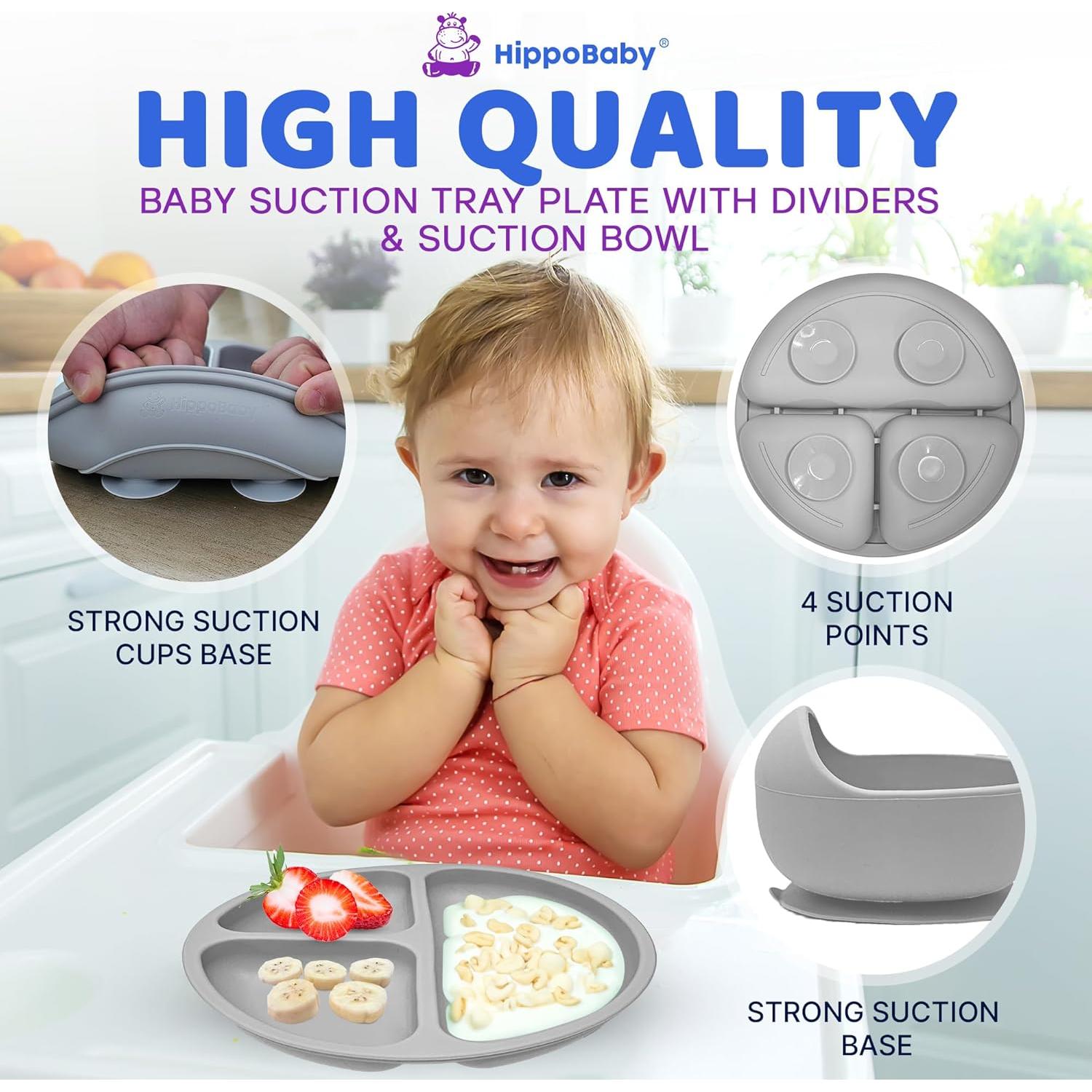 Set de Alimentación para Bebés HippoBaby 10 Piezas Silicona Nube