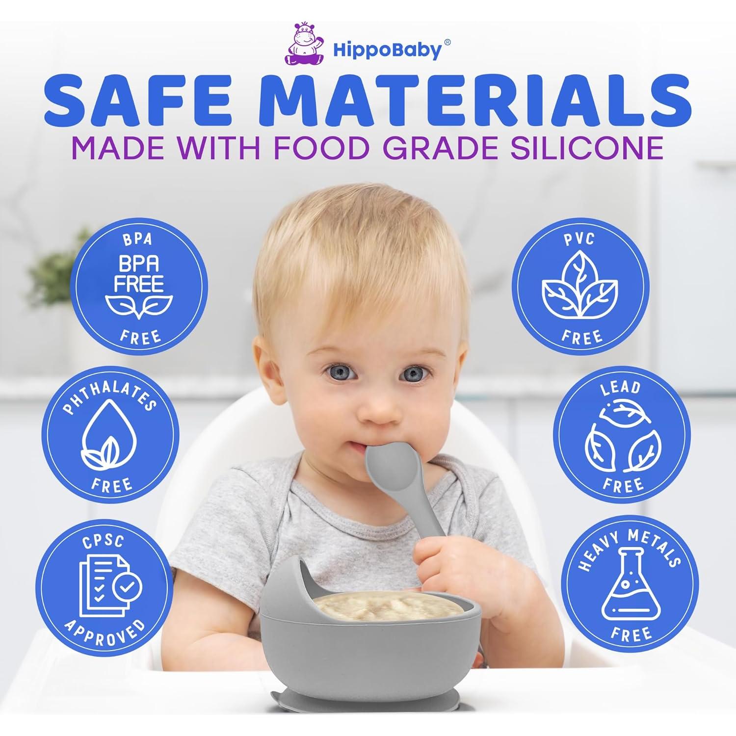 Set de Alimentación para Bebés HippoBaby 10 Piezas Silicona Nube