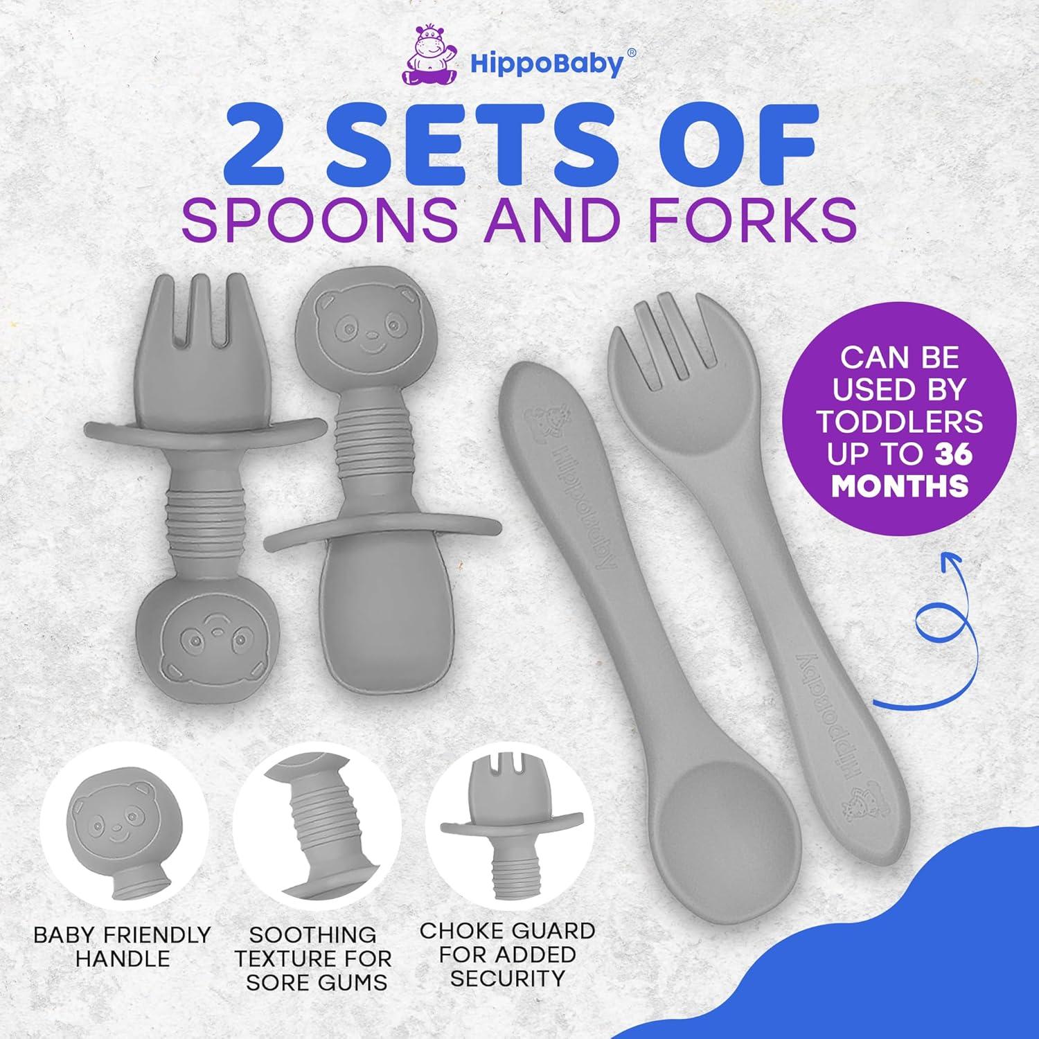 Set de Alimentación para Bebés HippoBaby 10 Piezas Silicona Nube