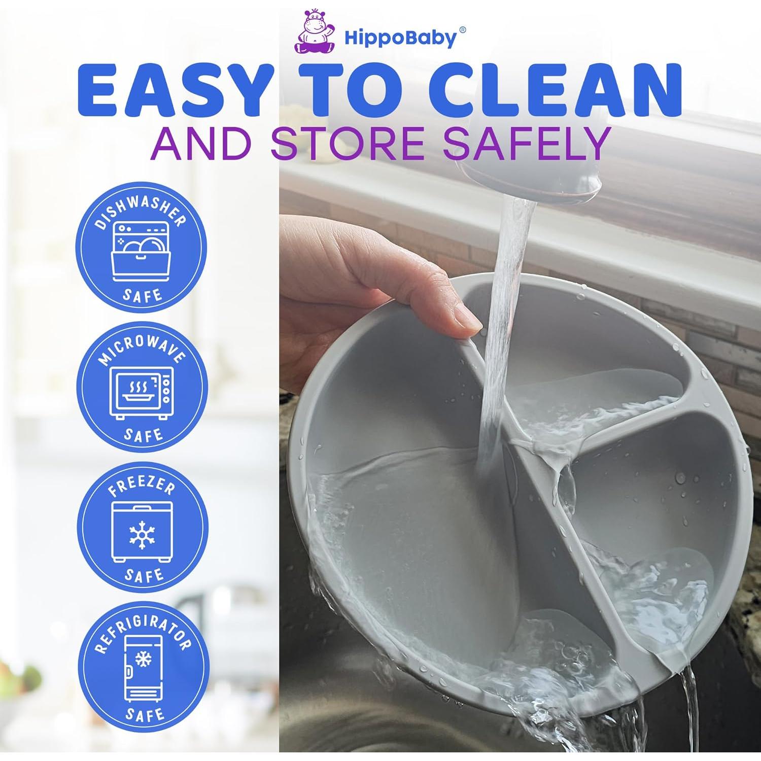 Set de Alimentación para Bebés HippoBaby 10 Piezas Silicona Nube