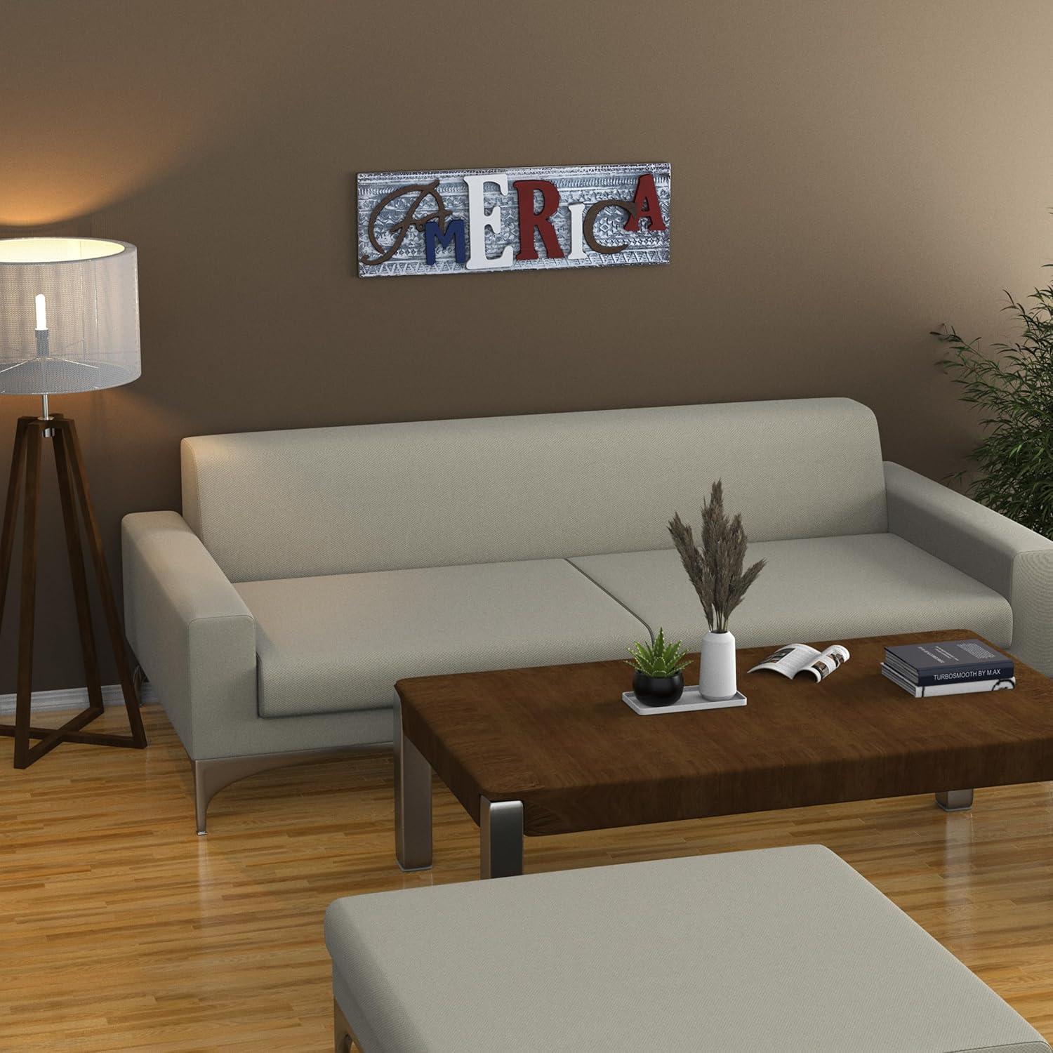 Decoración de Pared América Alpine 81.3 cm Madera y Metal