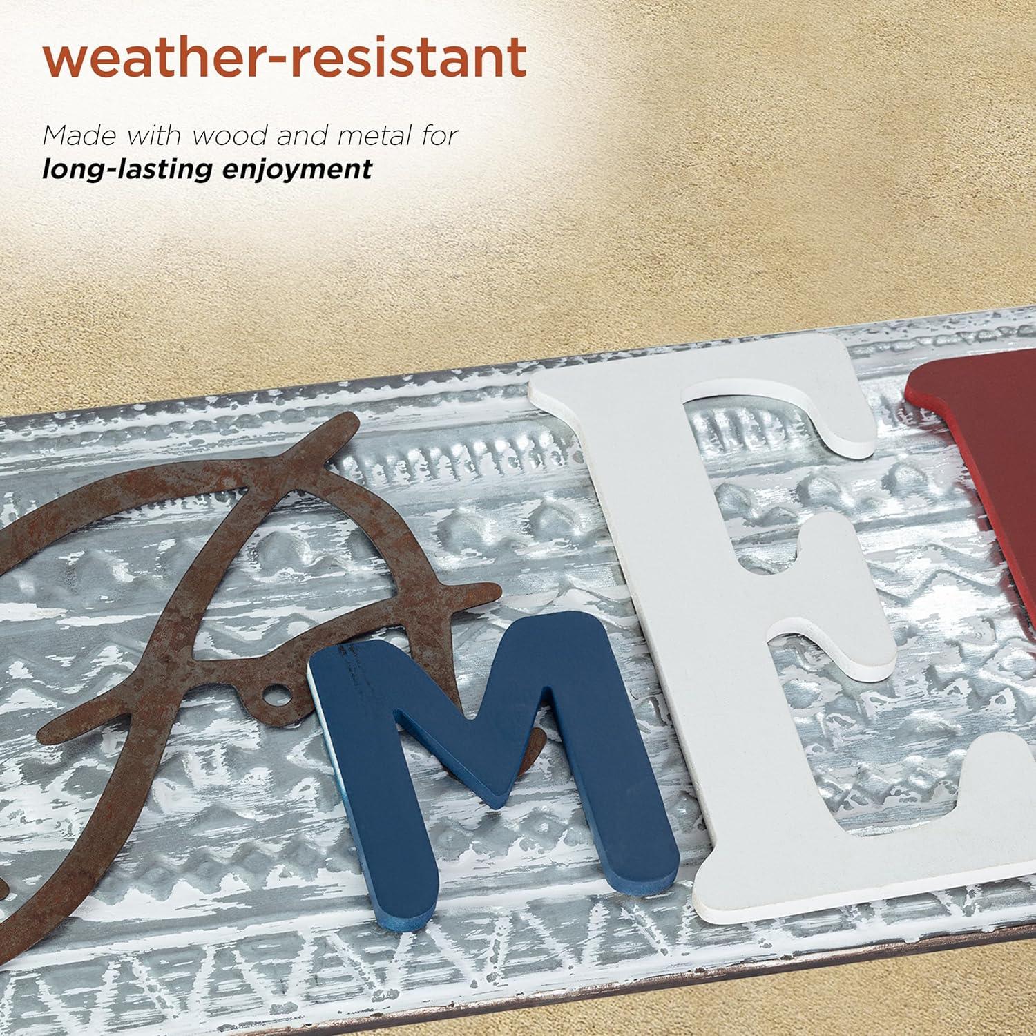 Decoración de Pared América Alpine 81.3 cm Madera y Metal